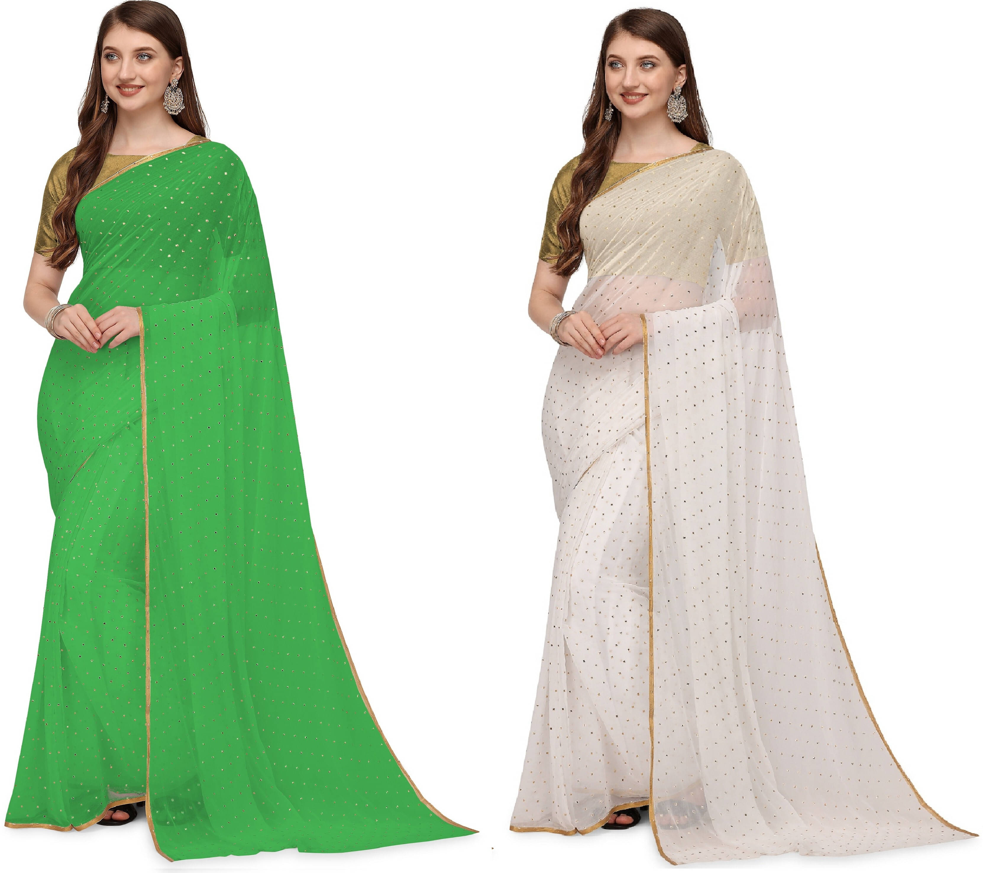 RedFish Chiffon Solid Regular Saree With Unstitched Blouse Piece ( Multicolor ) RedFish Chiffon Solid Regular Saree With Unstitched Blouse Piece ( Multicolor )