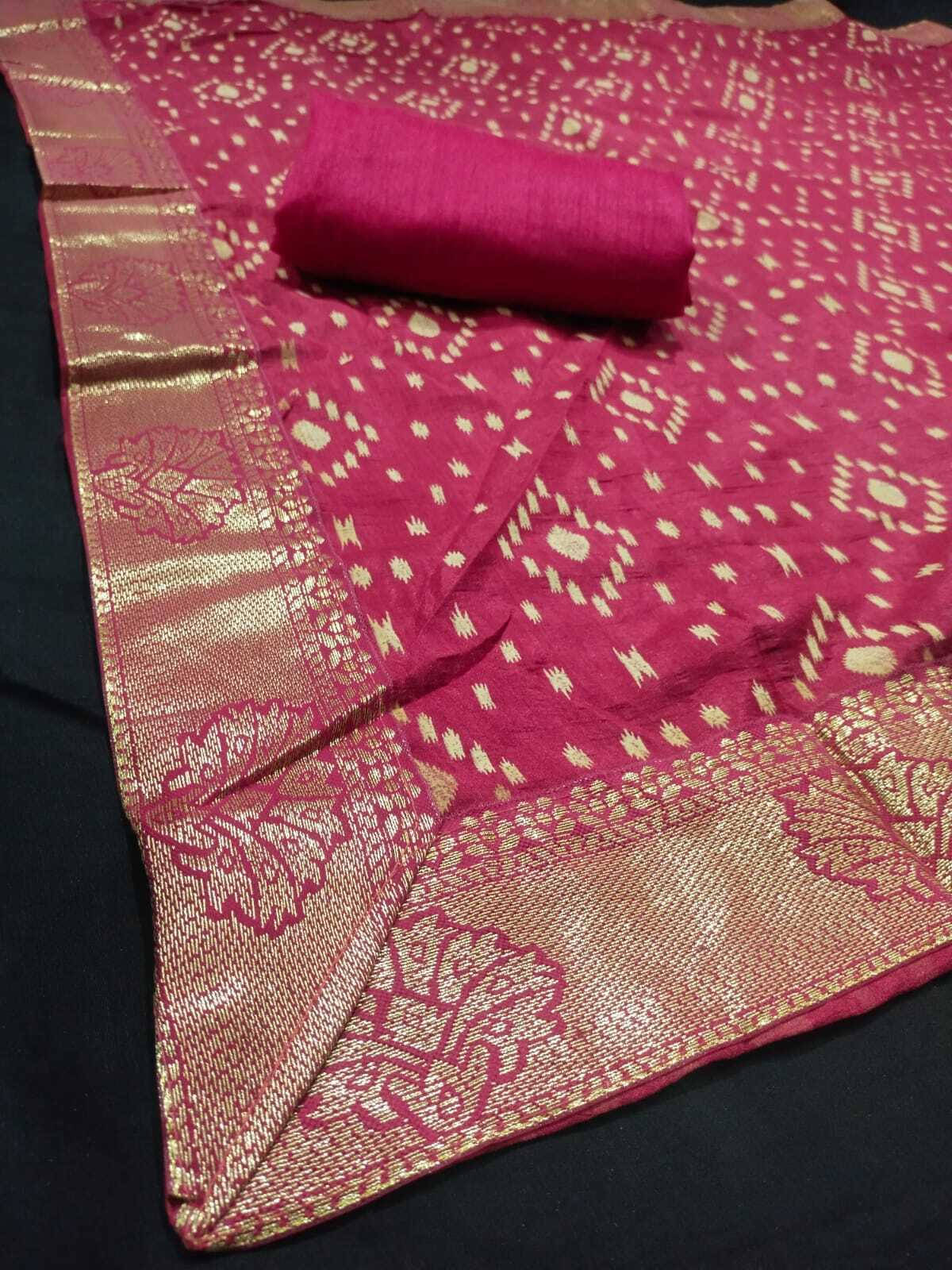     			RedFish Cotton Silk Self Design Regular Saree With Unstitched Blouse Piece ( Pink )