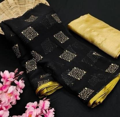 RedFish Georgette Printed Regular Saree With Unstitched Blouse Piece ( Black ) RedFish Georgette Printed Regular Saree With Unstitched Blouse Piece ( Black )