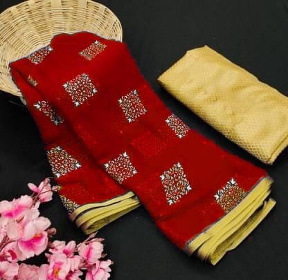     			RedFish Georgette Printed Regular Saree With Unstitched Blouse Piece ( Red )