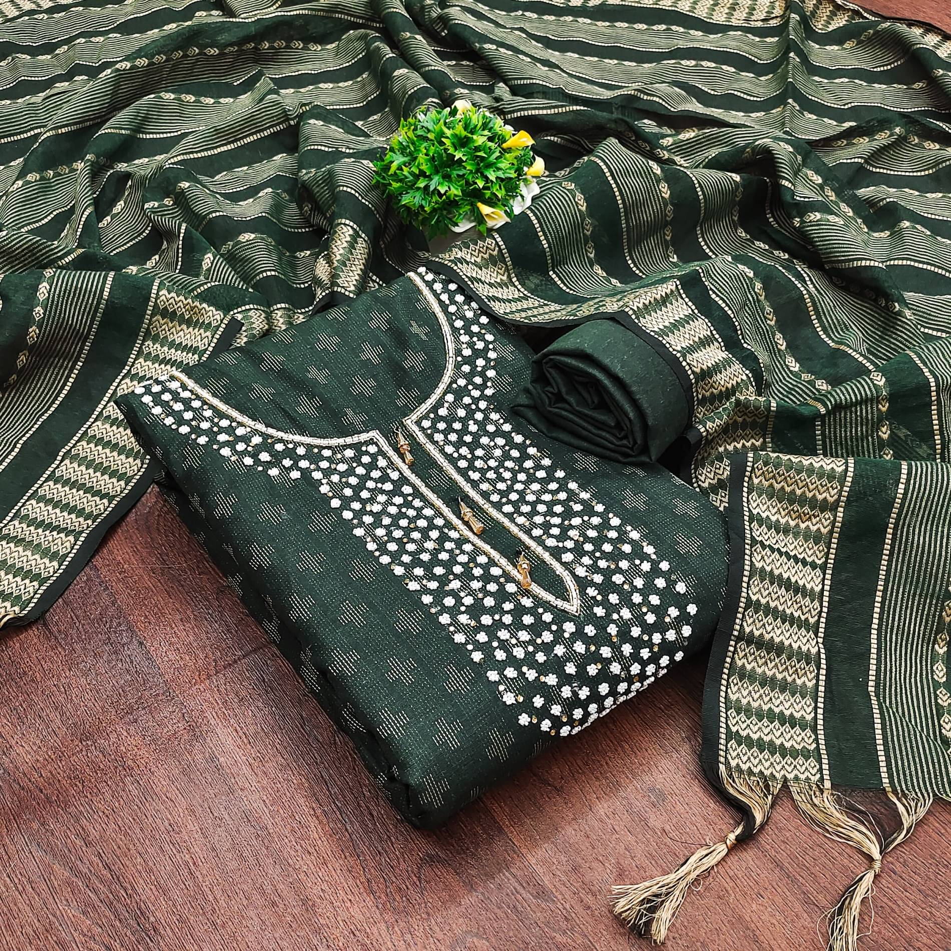     			Shree Mahantam Women Cotton Unstitched Dress Material ( Green )