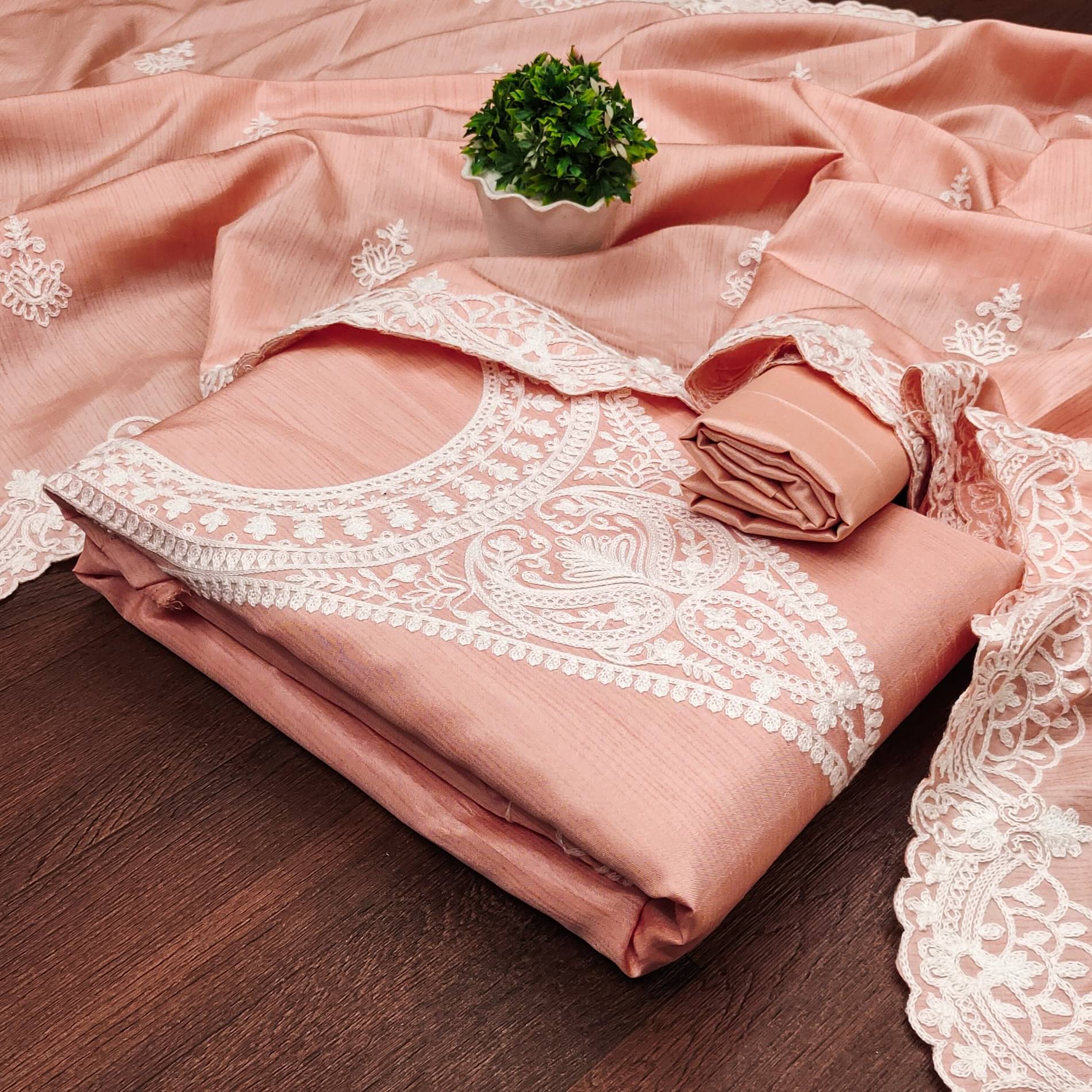     			Shree Mahantam Women Silk Unstitched Dress Material ( Orange )