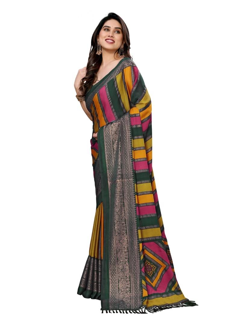     			Shree Sai Enterprise Georgette Embroidered Mysore Silk Sarees With Stitched Blouse ( Rani )