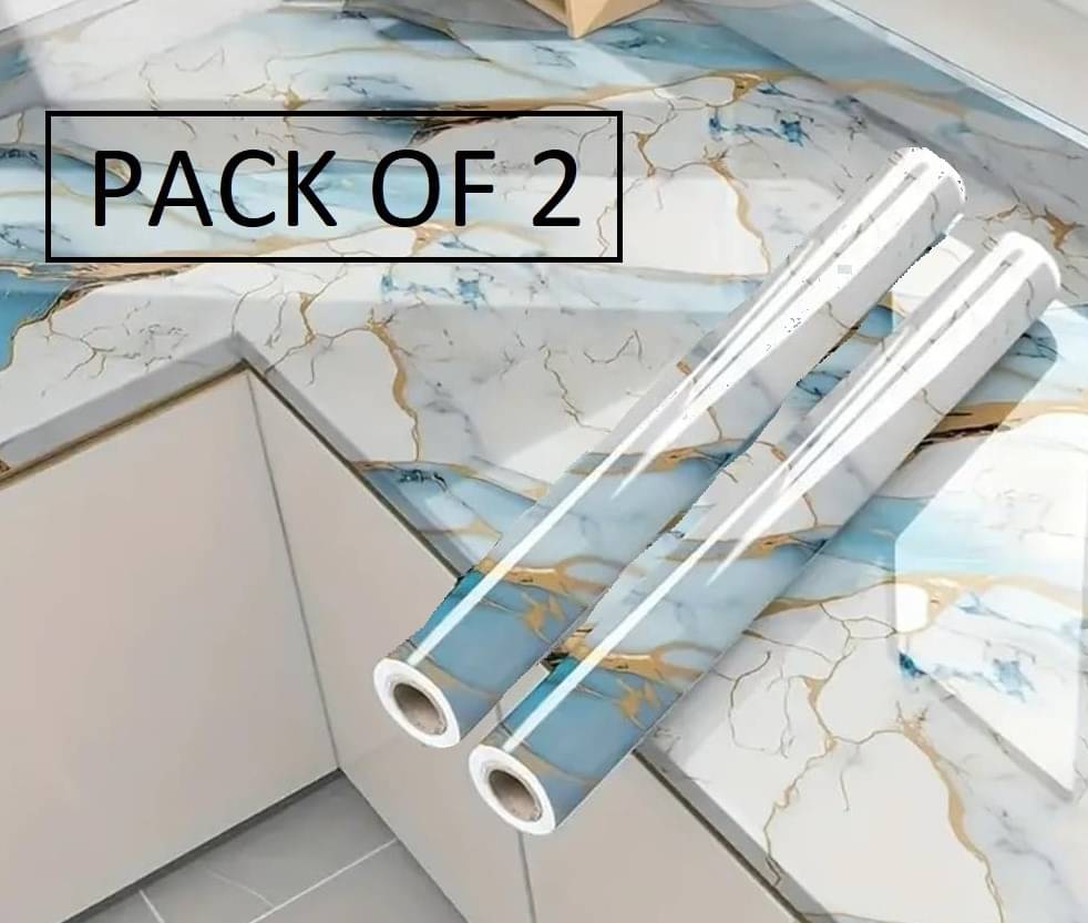     			Wallpaper Self-Adhesive Vinyl Wall Protector Contact Paper for Kitchen, Cabinets, Shelves & Whiteboards - Waterproof & Oilproof PACK OF 2