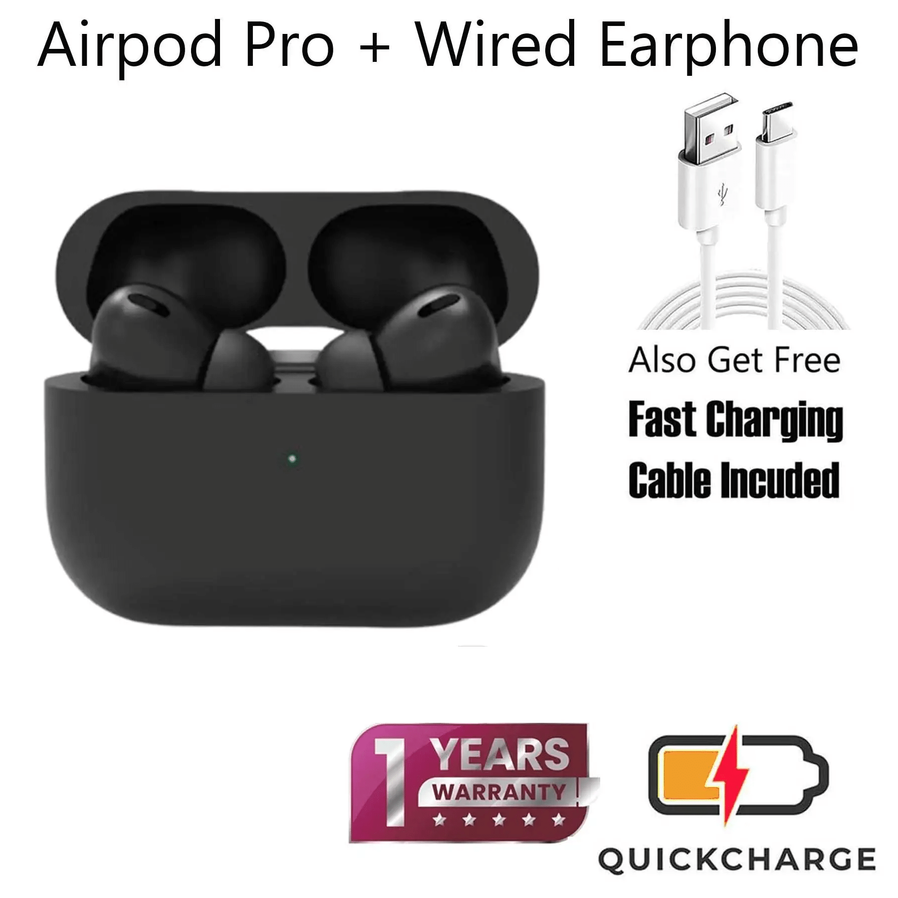     			Wireless Bluetooth Earbuds Pro – Black Color, Mobile Compatible