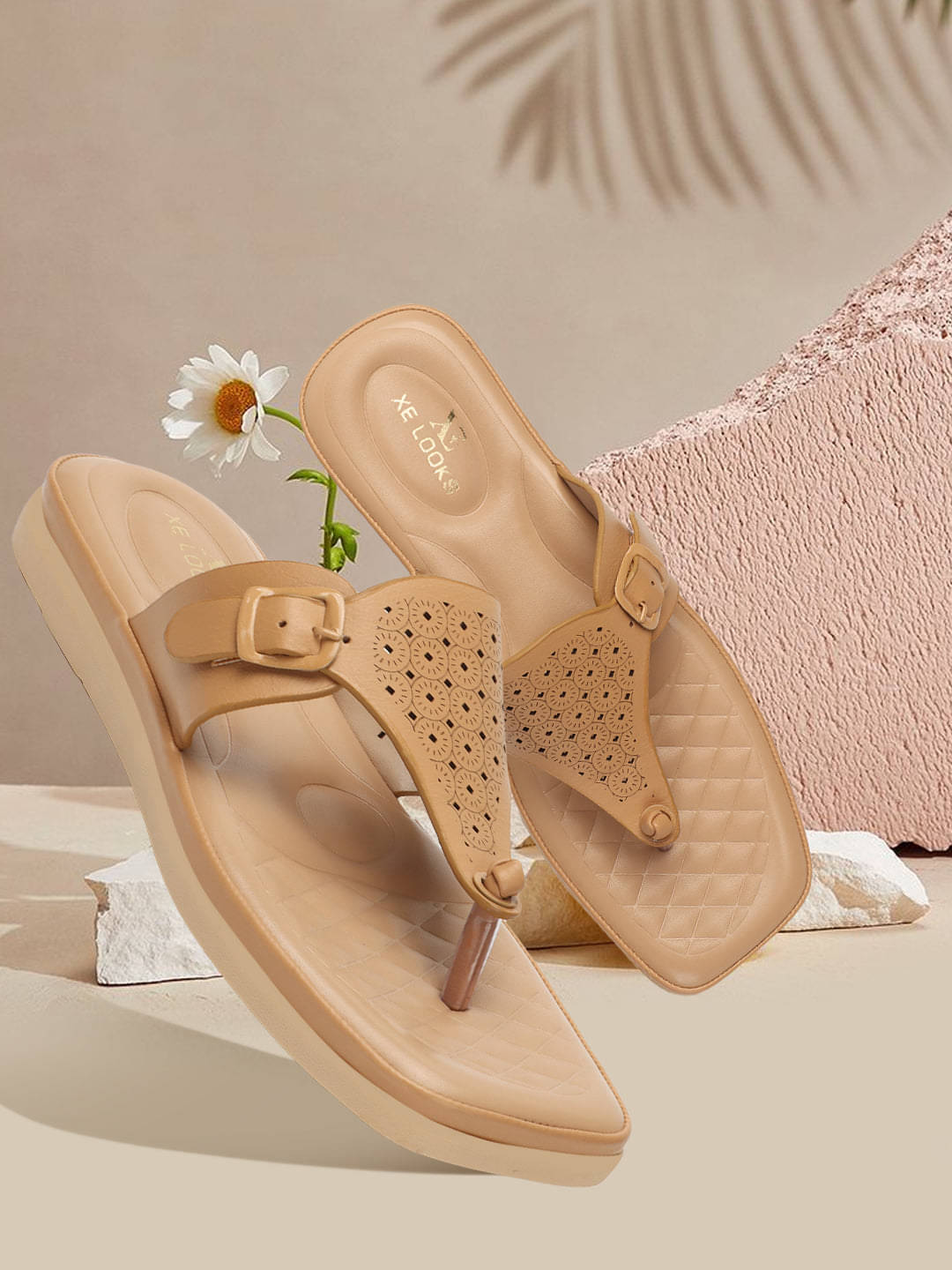     			XE Looks Beige Women's Flats