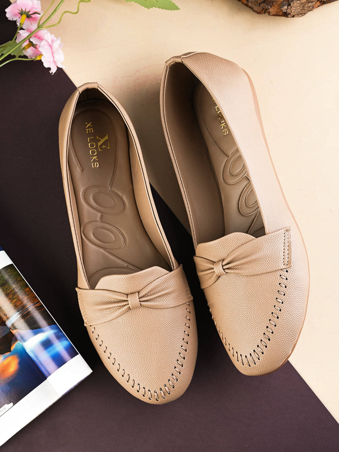     			XE Looks Beige Women's Casual Ballerinas