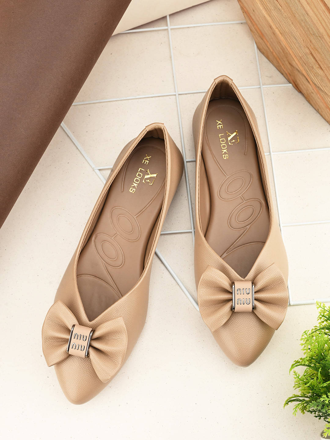     			XE Looks Beige Women's Casual Ballerinas