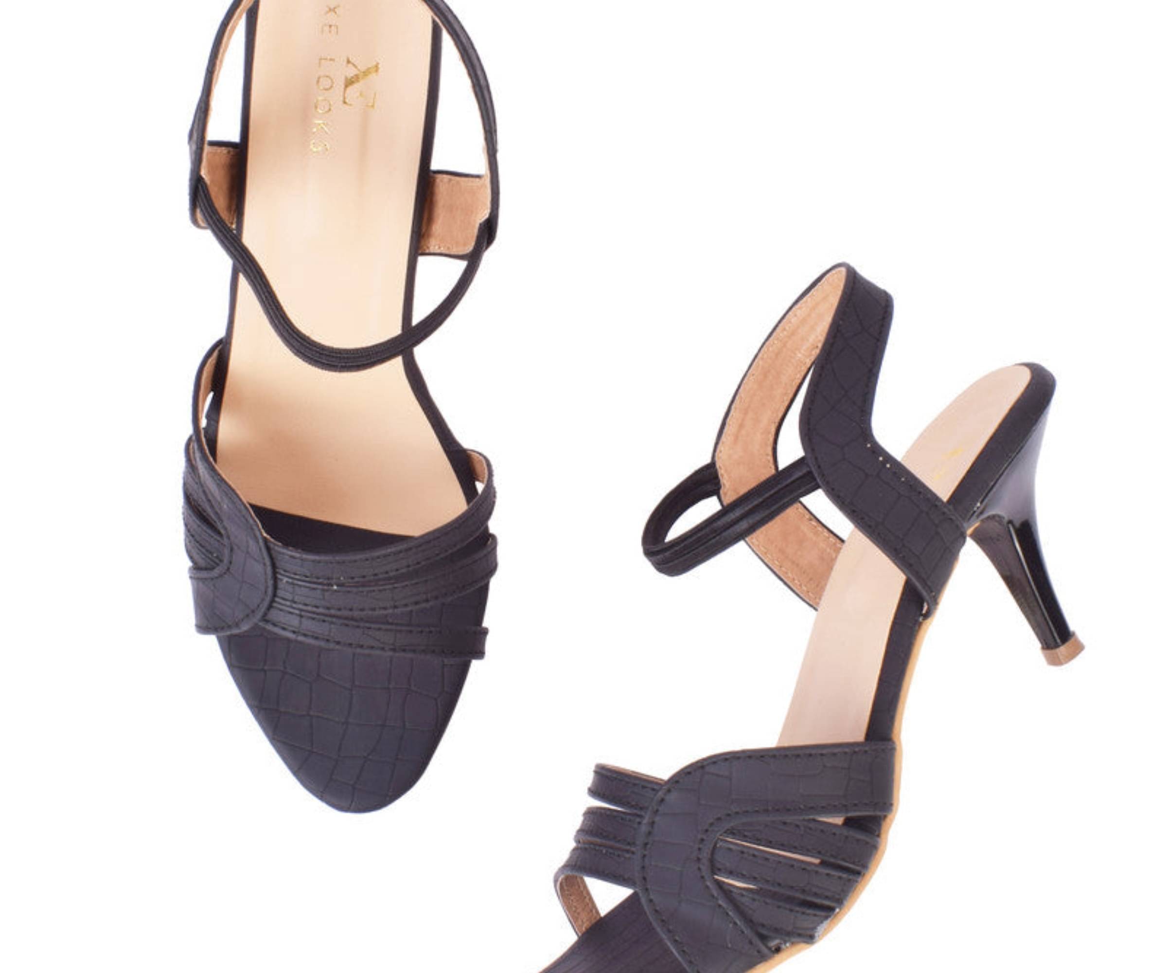 XE Looks Black Women's Sandal Heels     			XE Looks Black Women's Sandal Heels
