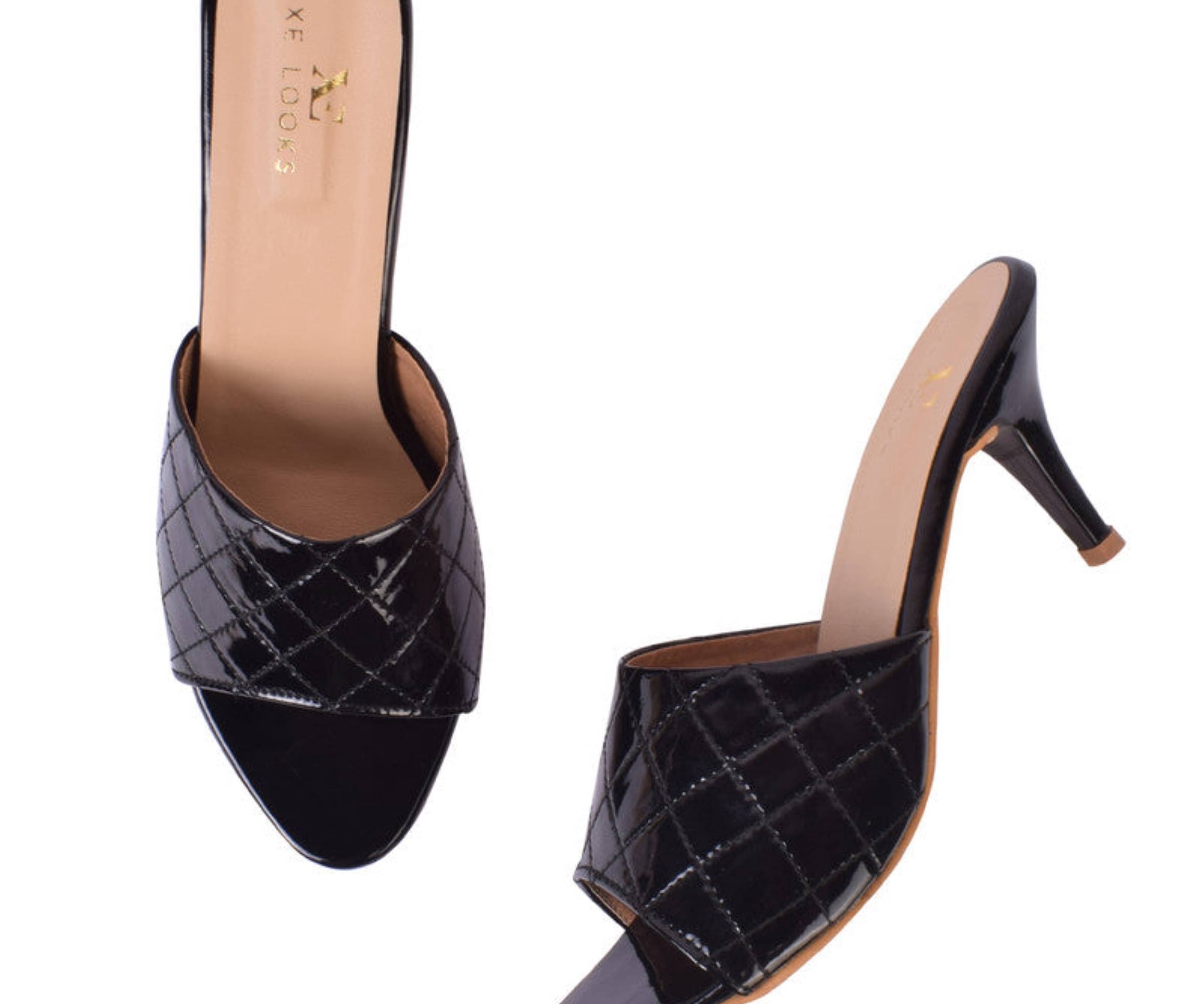     			XE Looks Black Women's Slip On Heels