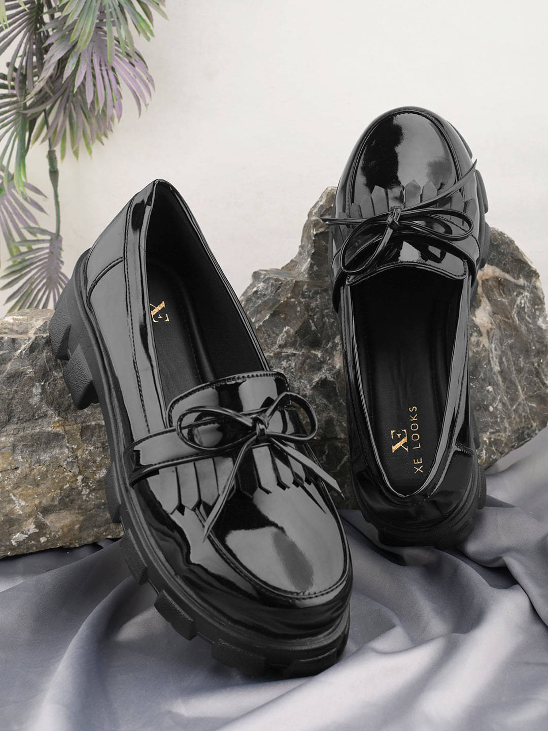     			XE Looks Black Women's Slip On Heels