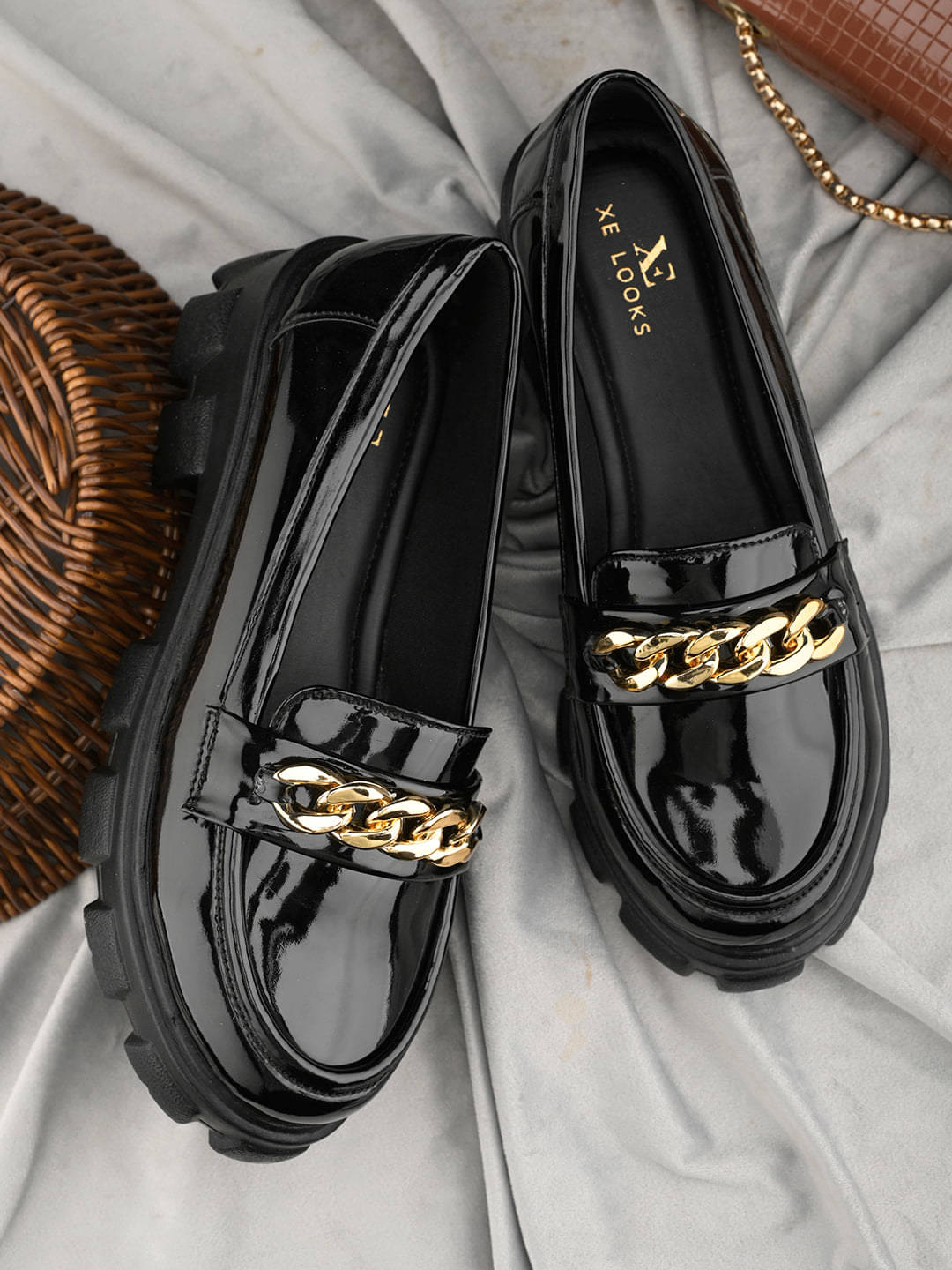    			XE Looks Black Women's Slip On Heels