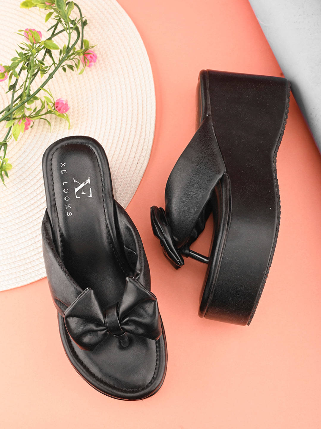     			XE Looks Black Women's Slip On Heels