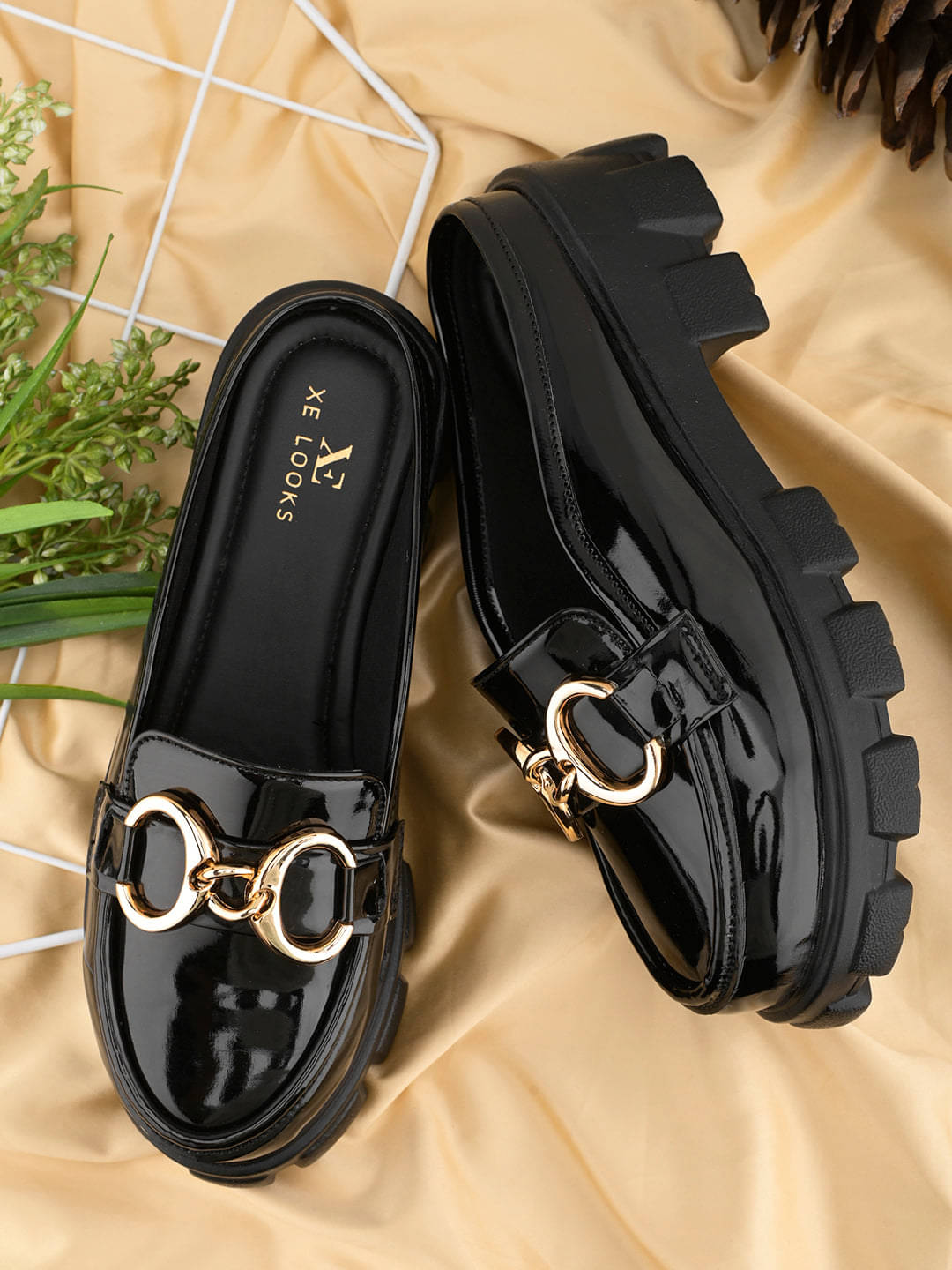 XE Looks Black Women's Slip On Heels XE Looks Black Women's Slip On Heels