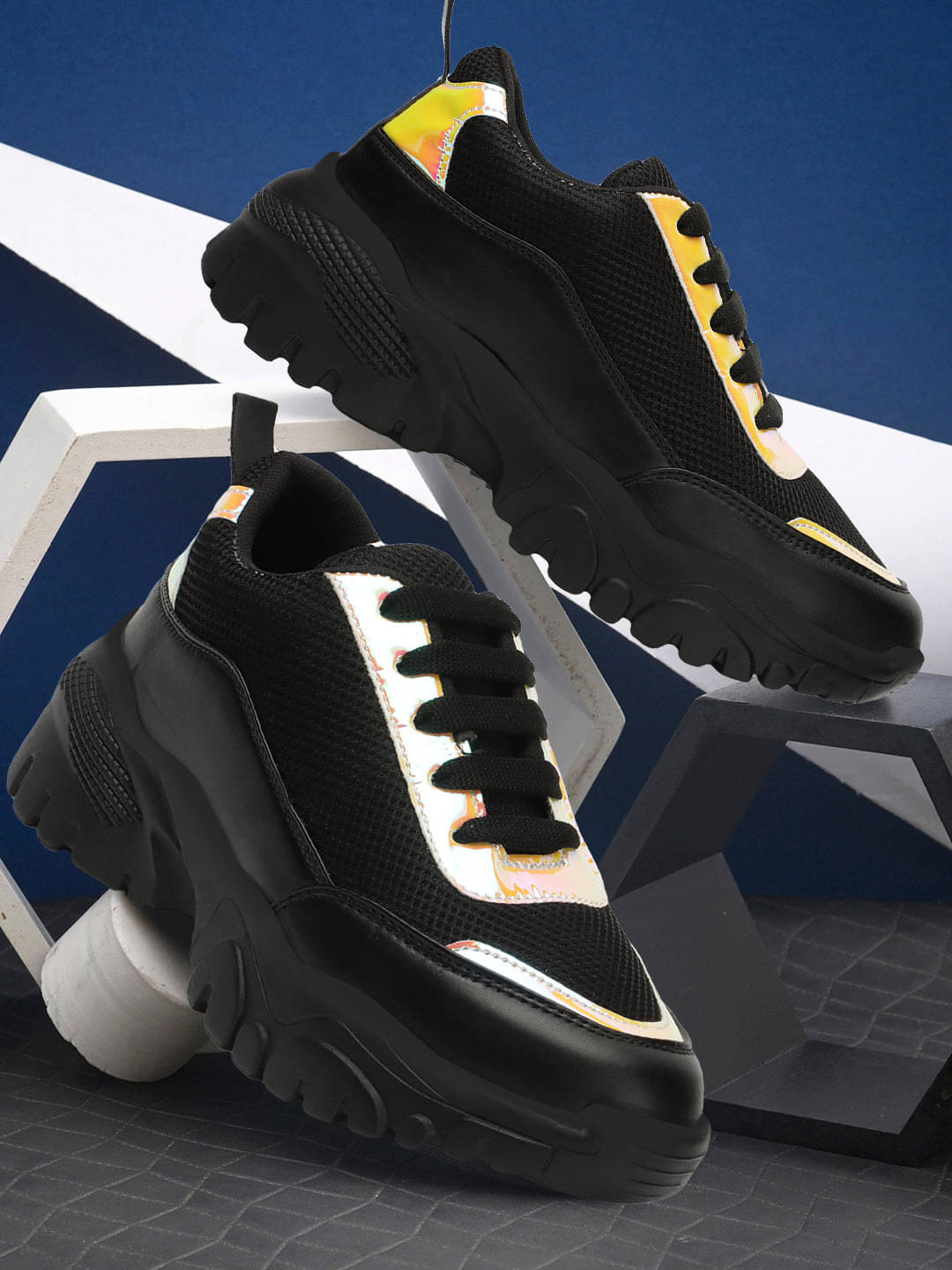     			XE Looks Black Women's Sneakers