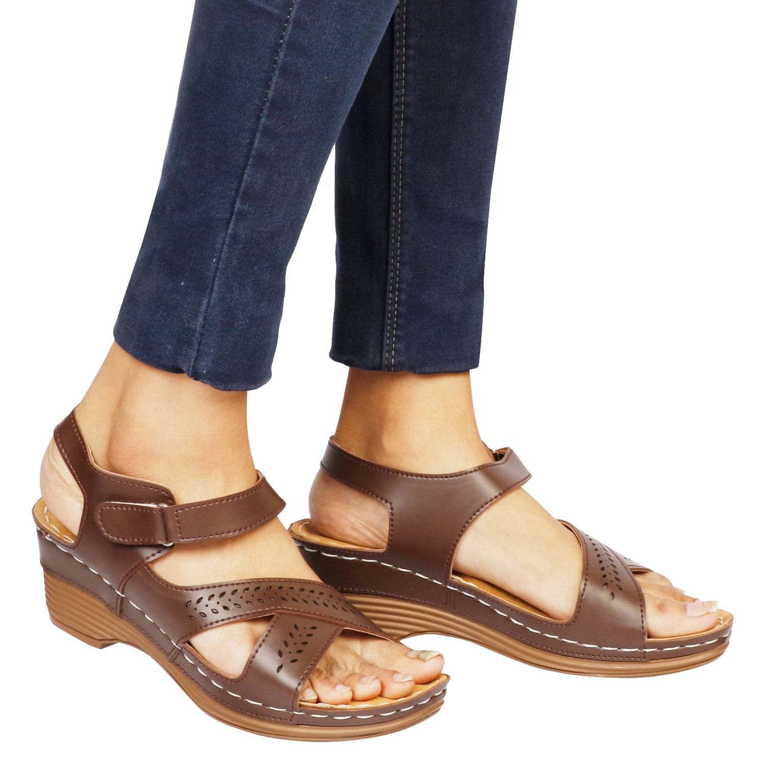     			XE Looks Brown Women's Sandal Heels