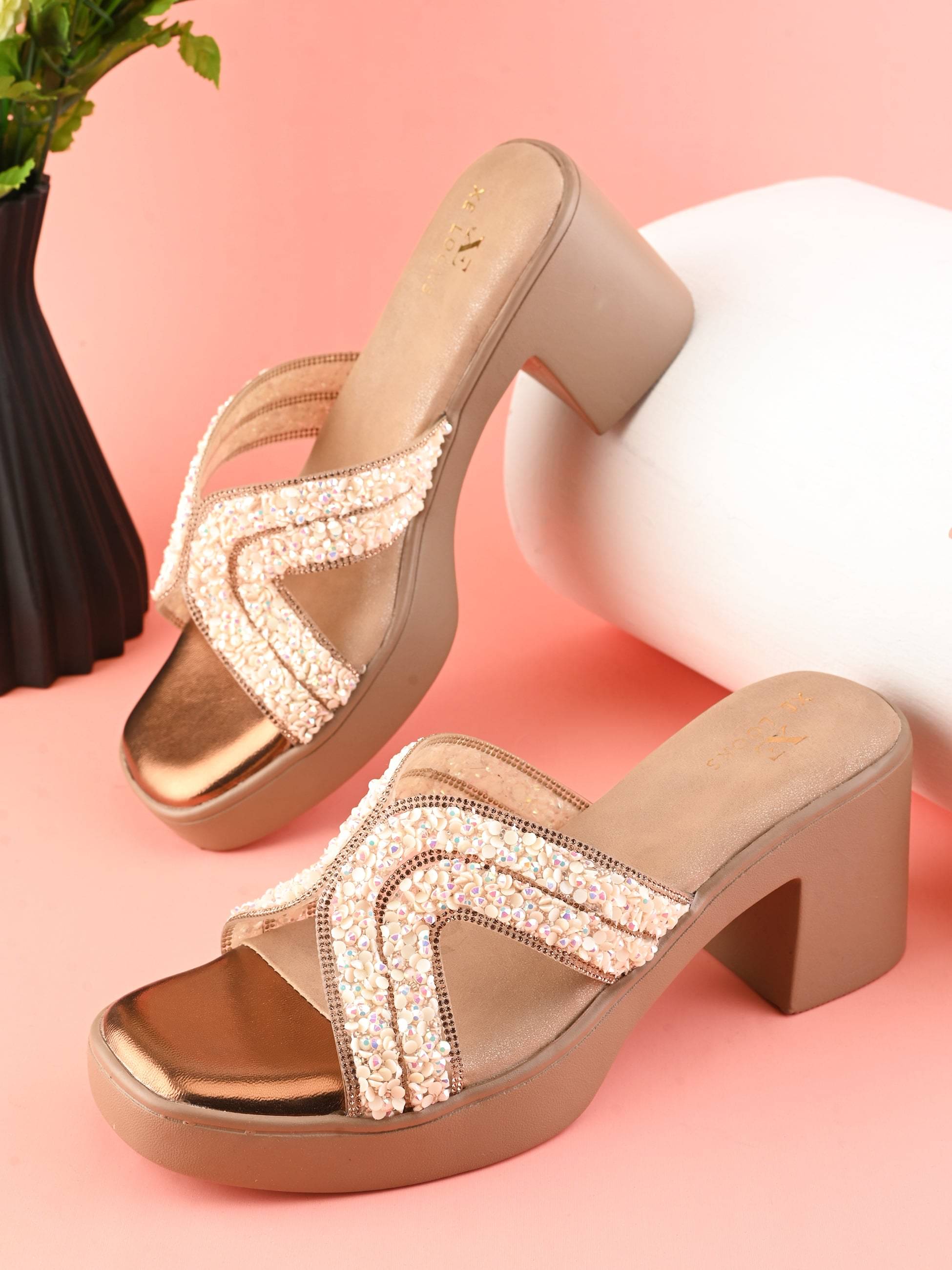     			XE Looks Brown Women's Sandal Heels