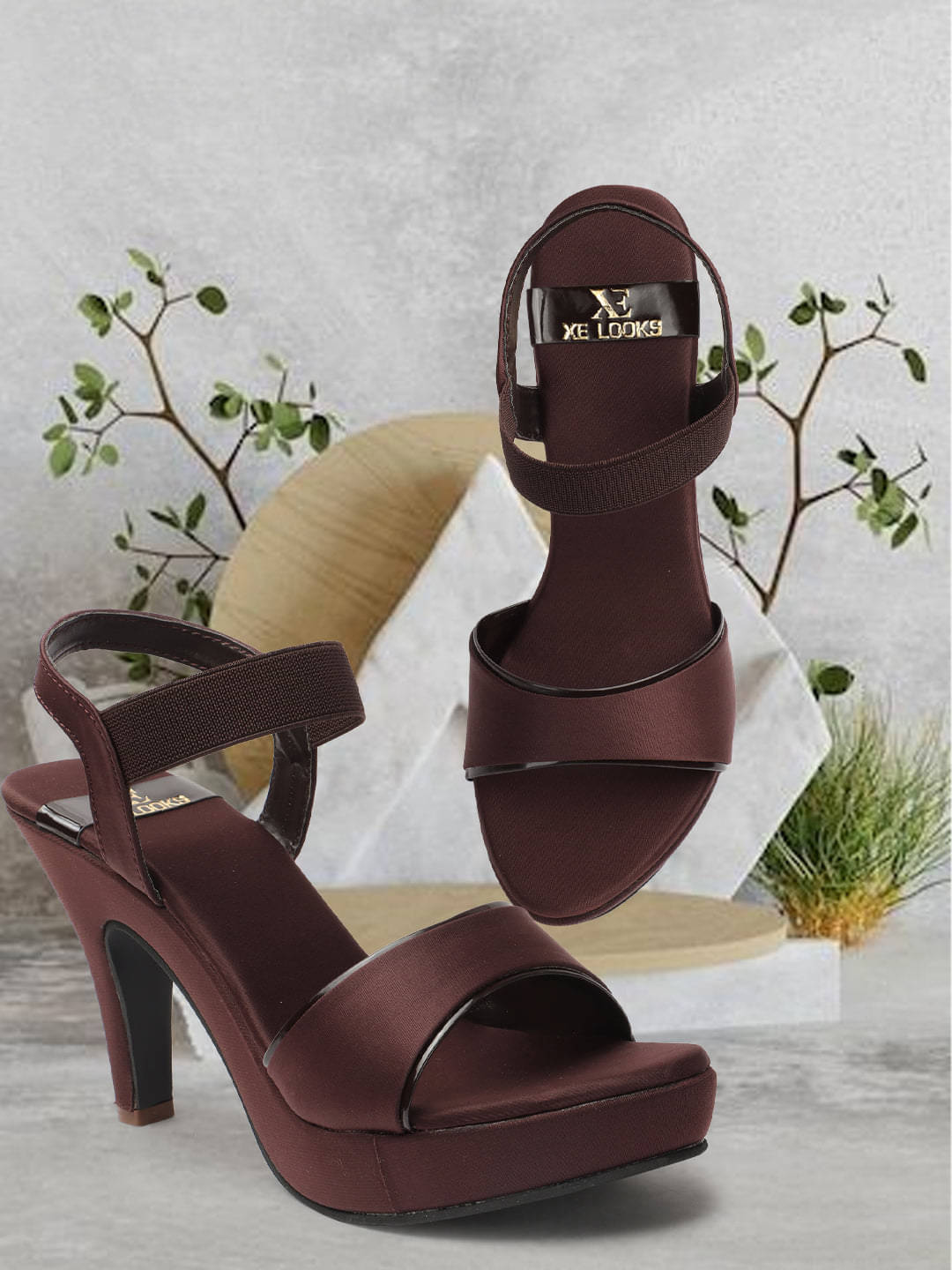     			XE Looks Brown Women's Sandal Heels