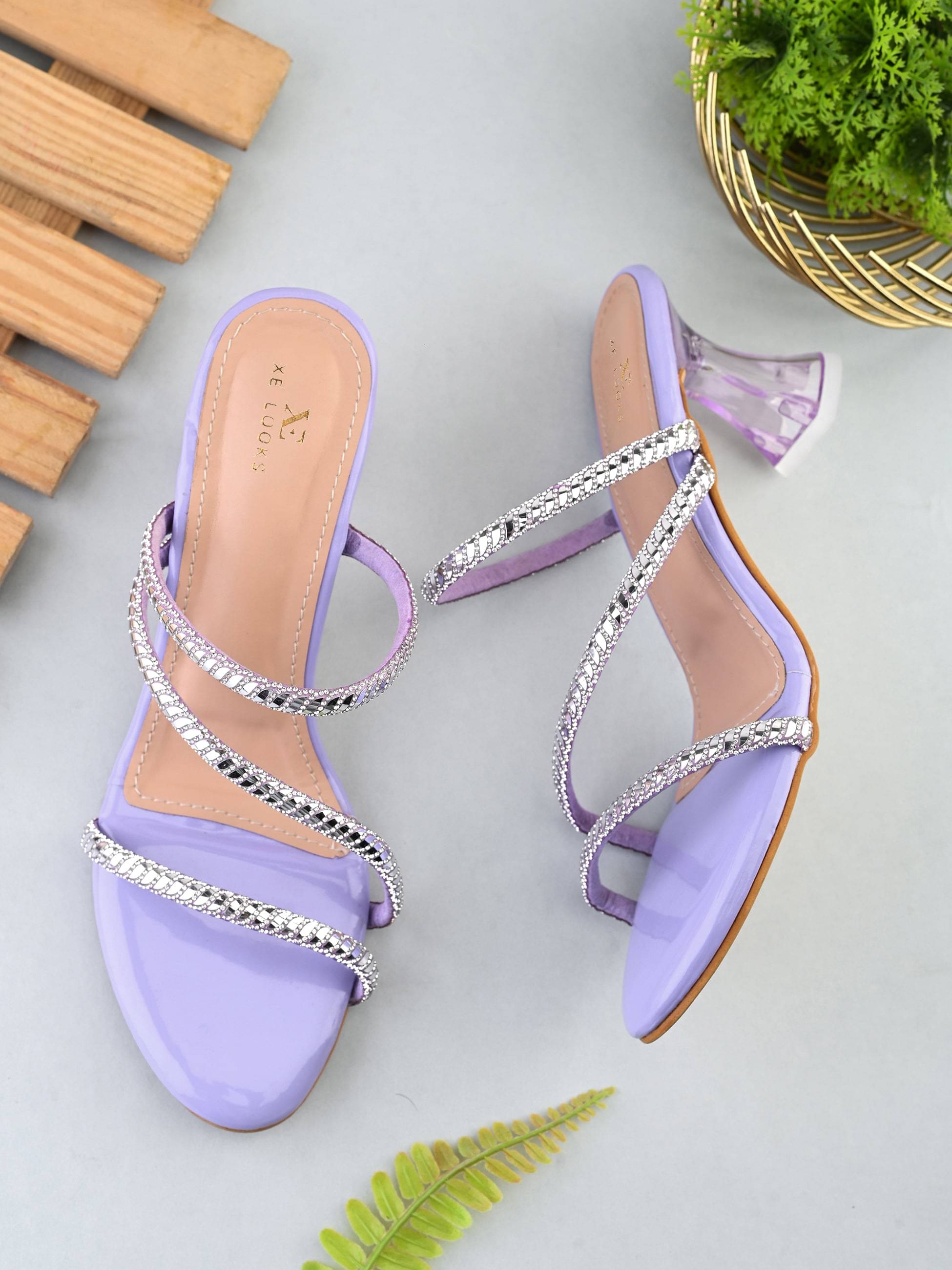 XE Looks Lavender Women's Slip On Heels XE Looks Lavender Women's Slip On Heels