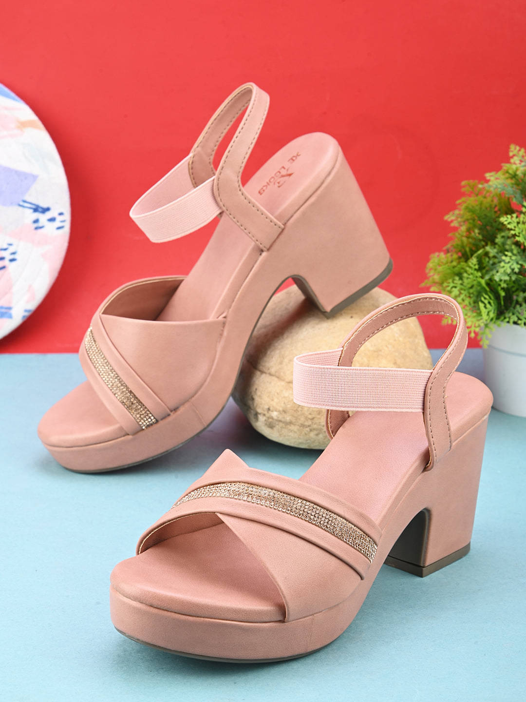     			XE Looks Maroon Women's Sandal Heels