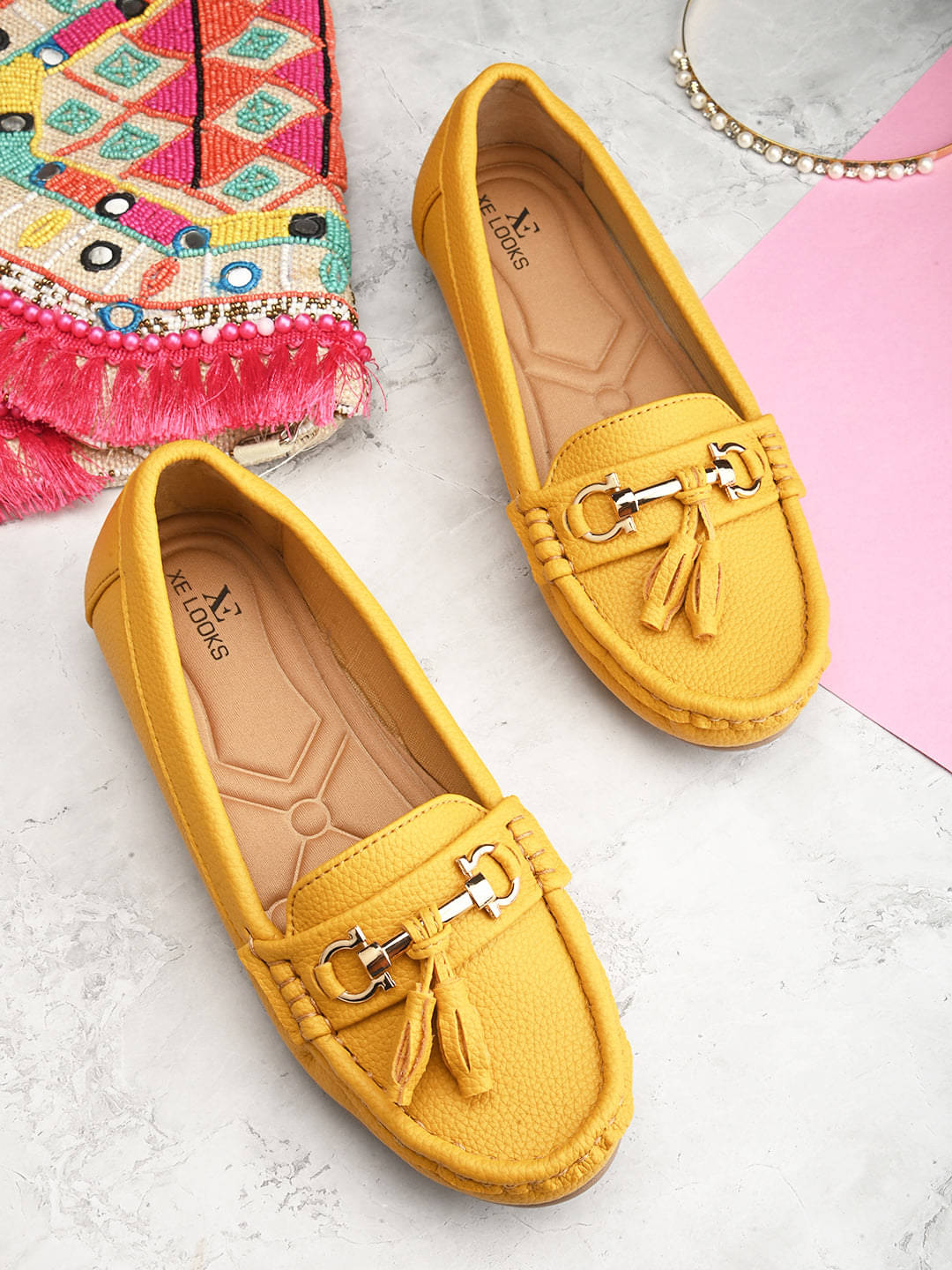     			XE Looks Mustard Women's Loafers