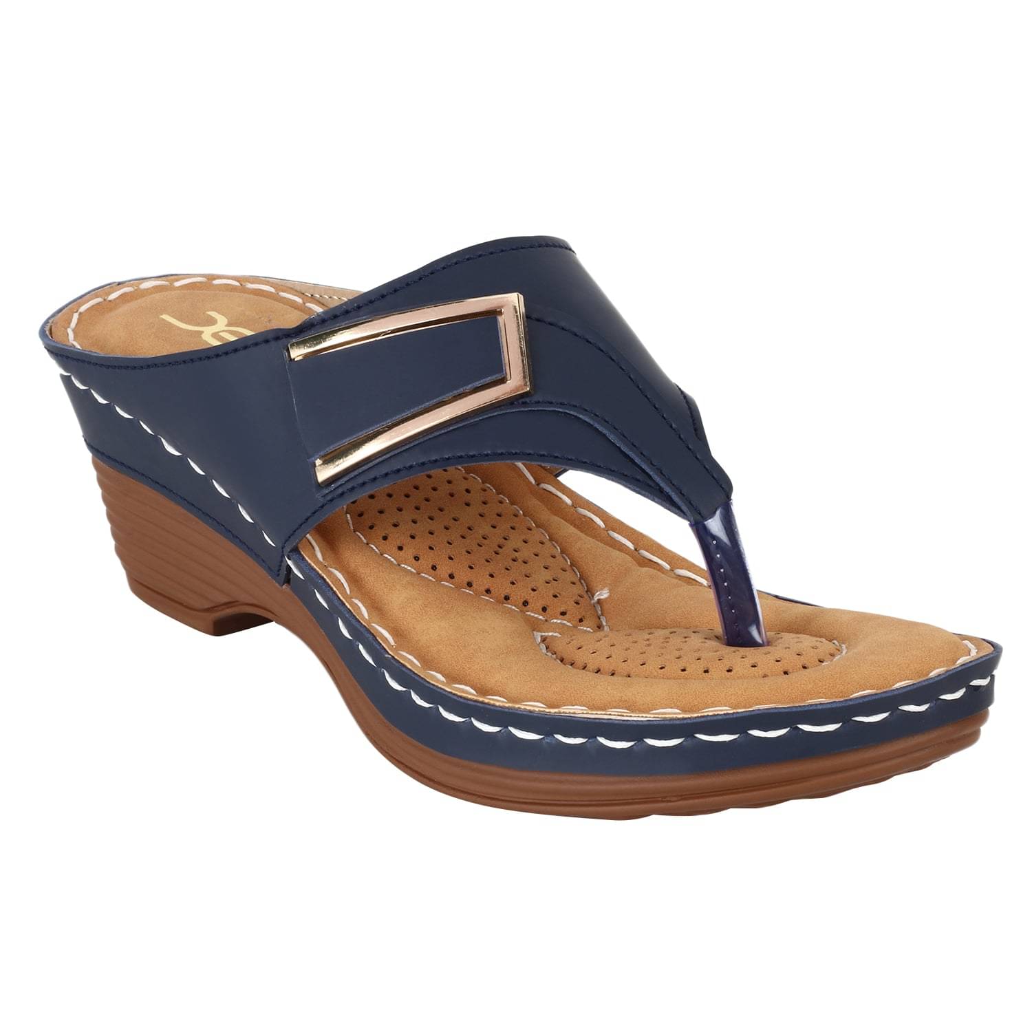    			XE Looks Navy Blue Women's Flats