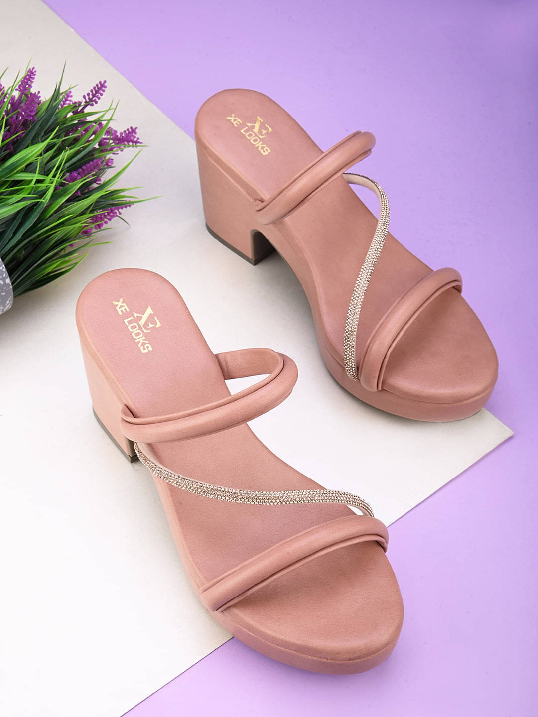     			XE Looks Peach Women's Sandal Heels