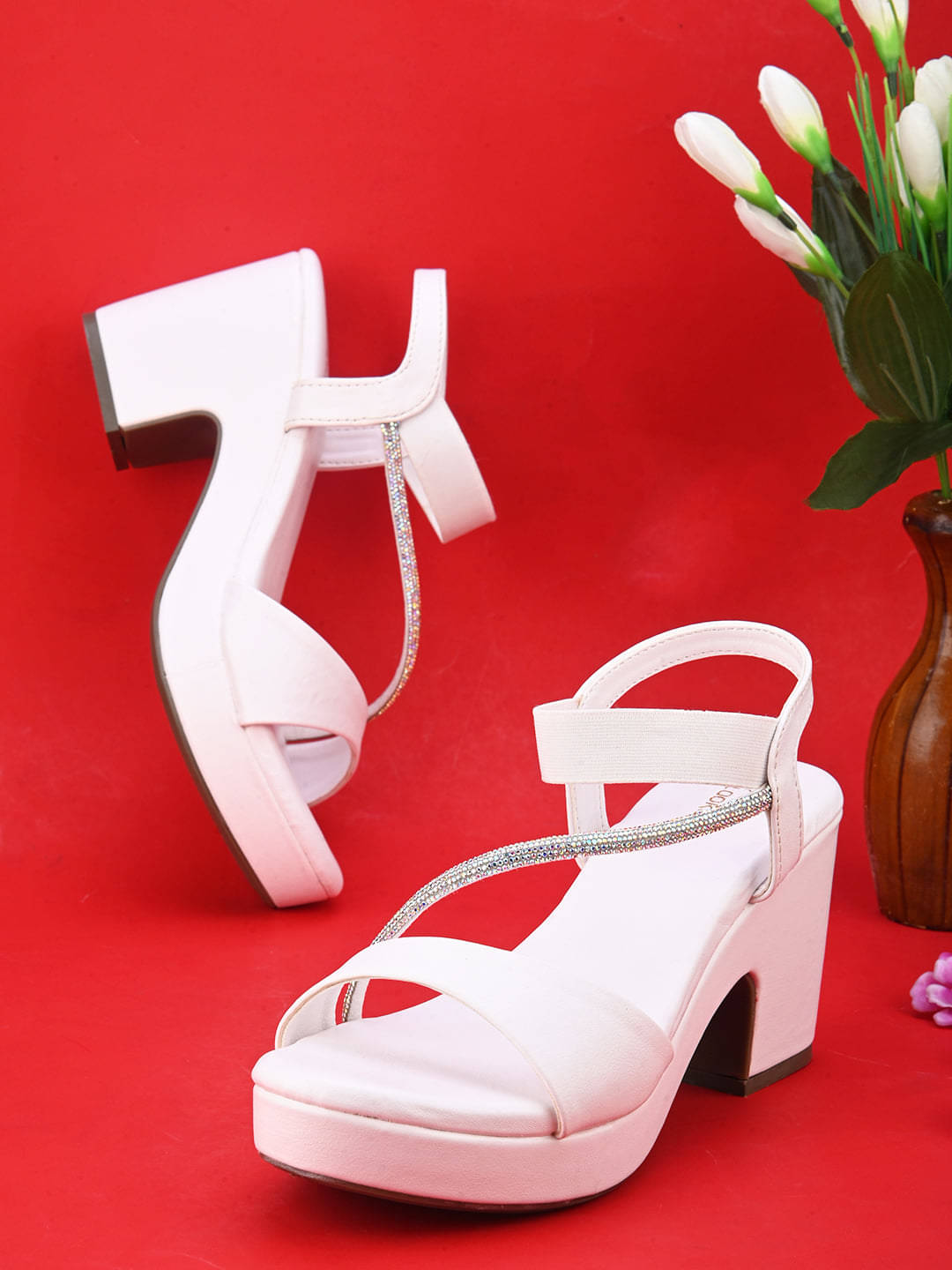     			XE Looks Peach Women's Sandal Heels
