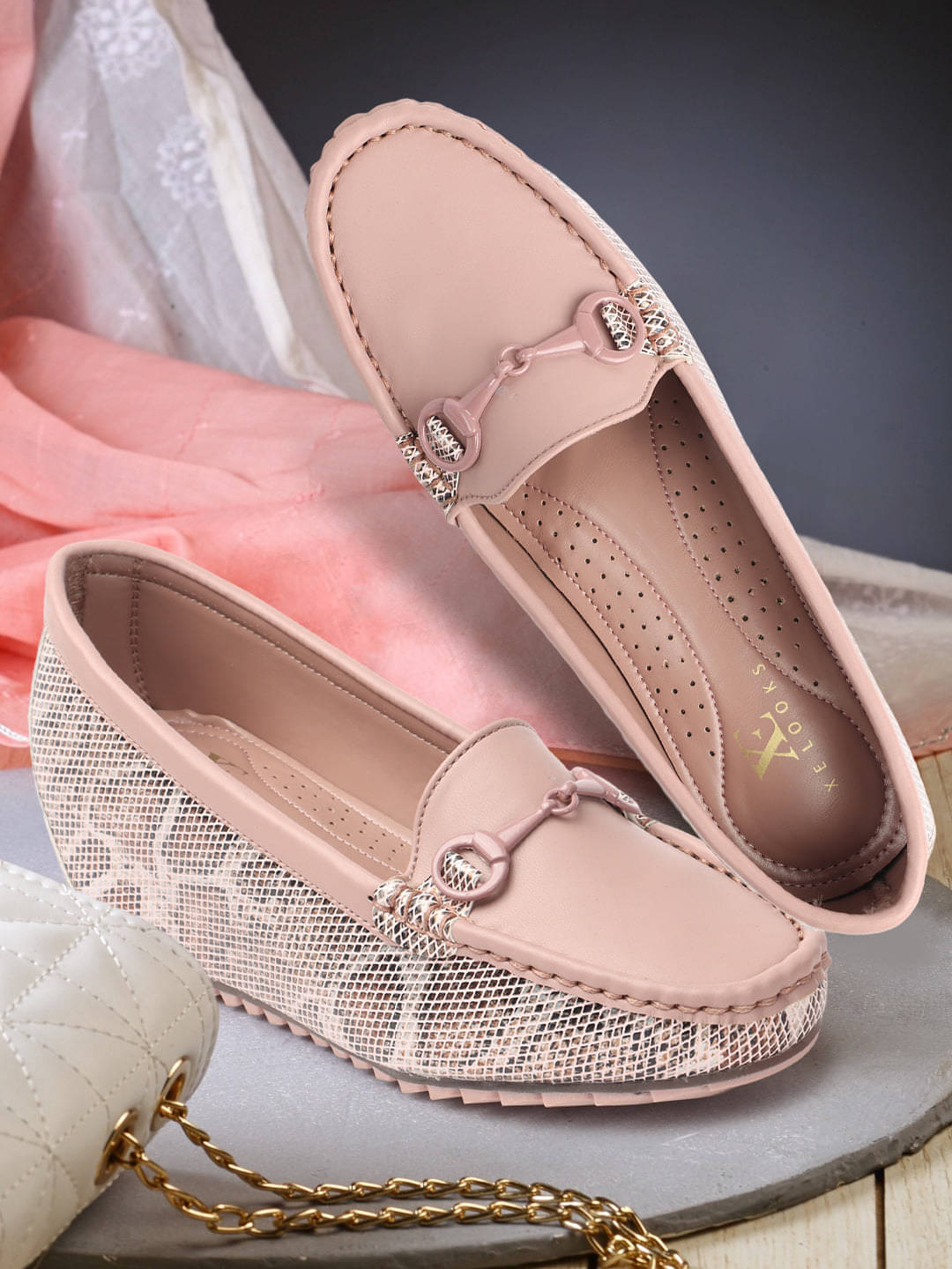     			XE Looks Pink Women's Slip On Heels