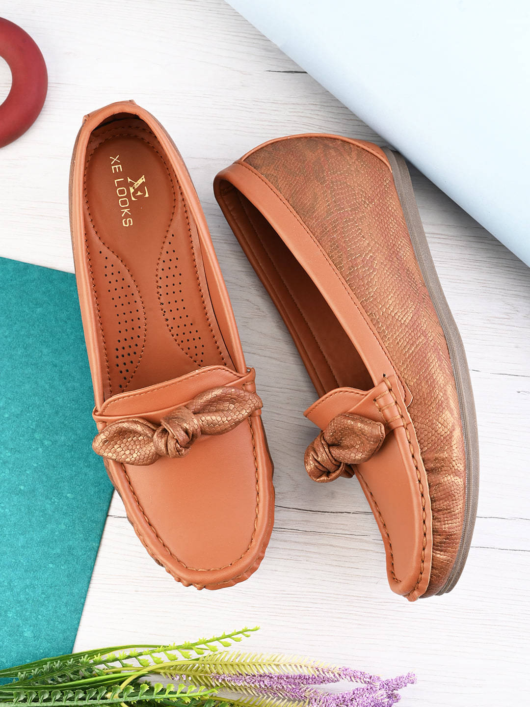 XE Looks Tan Women's Slip On Heels     			XE Looks Tan Women's Slip On Heels