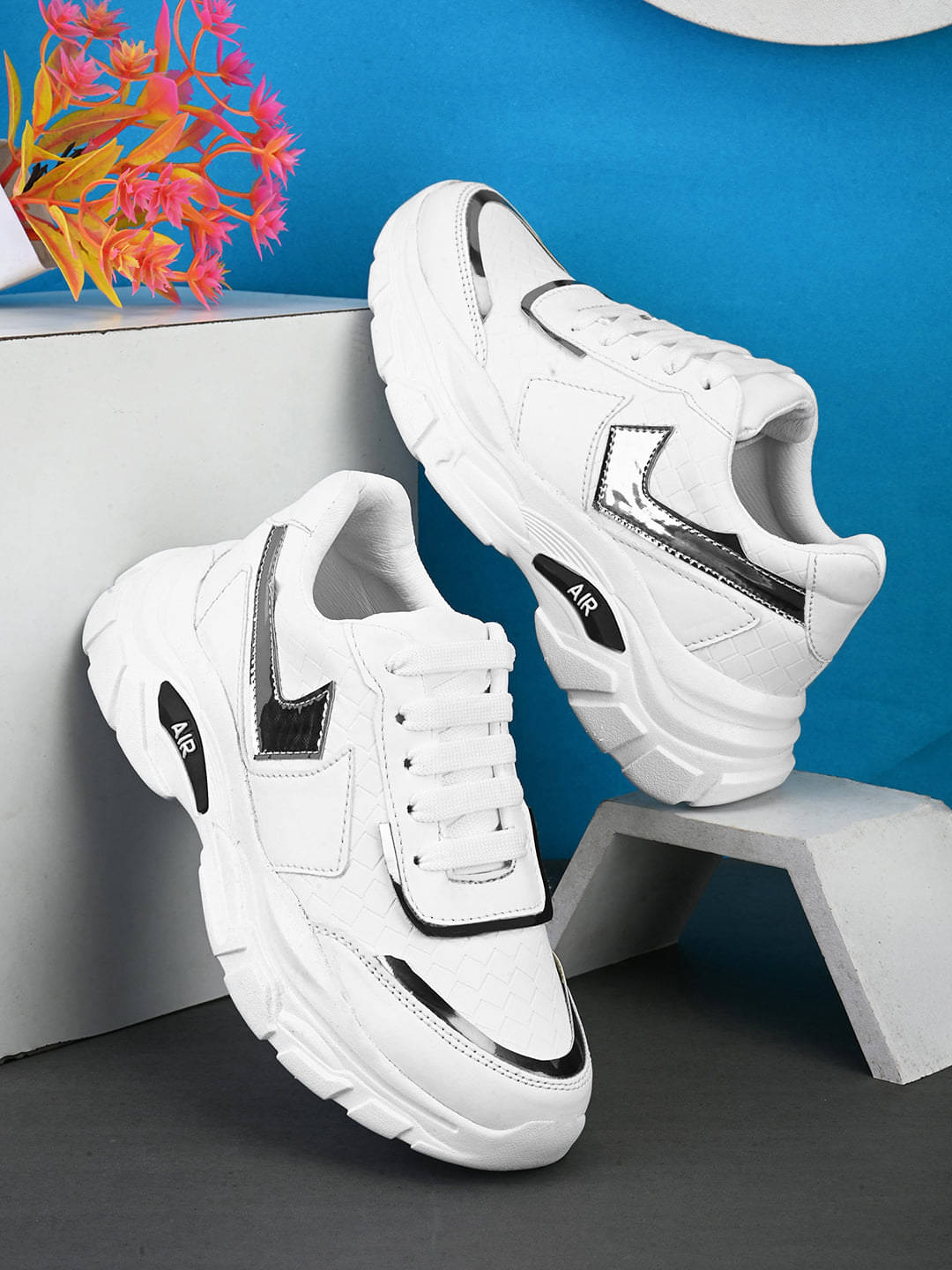     			XE Looks White Women's Sneakers