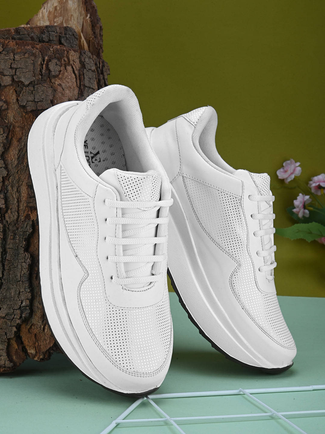     			XE Looks White Women's Sneakers