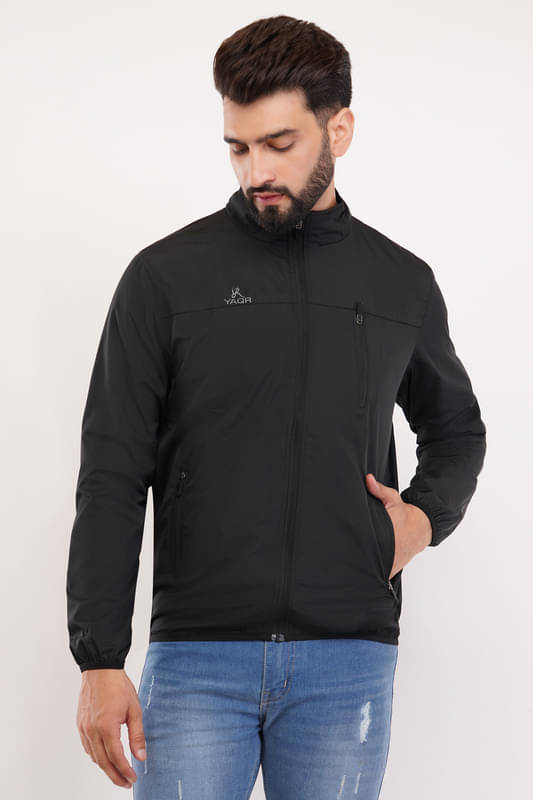 YAQR Polyester Men's Windcheater Jacket - Black ( Pack of 1 ) YAQR Polyester Men's Windcheater Jacket - Black ( Pack of 1 )