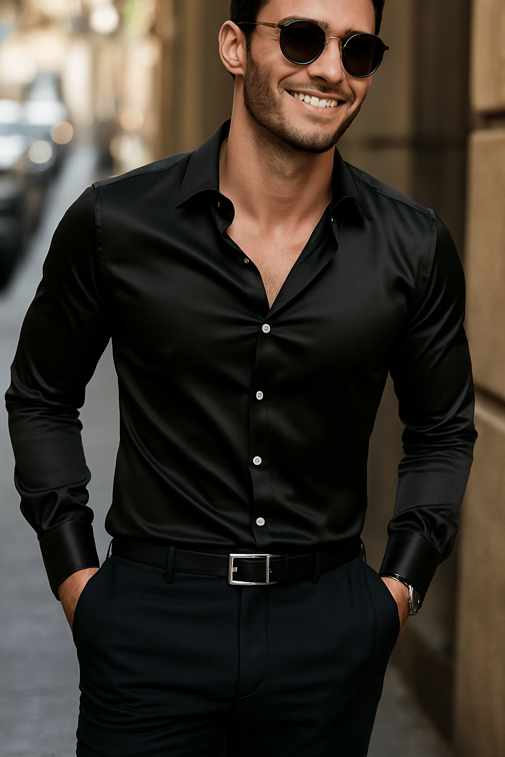 ZEVBISA Satin Regular Fit Self Design Full Sleeves Men's Casual Shirt - Black ( Pack of 1 ) ZEVBISA Satin Regular Fit Self Design Full Sleeves Men's Casual Shirt - Black ( Pack of 1 )