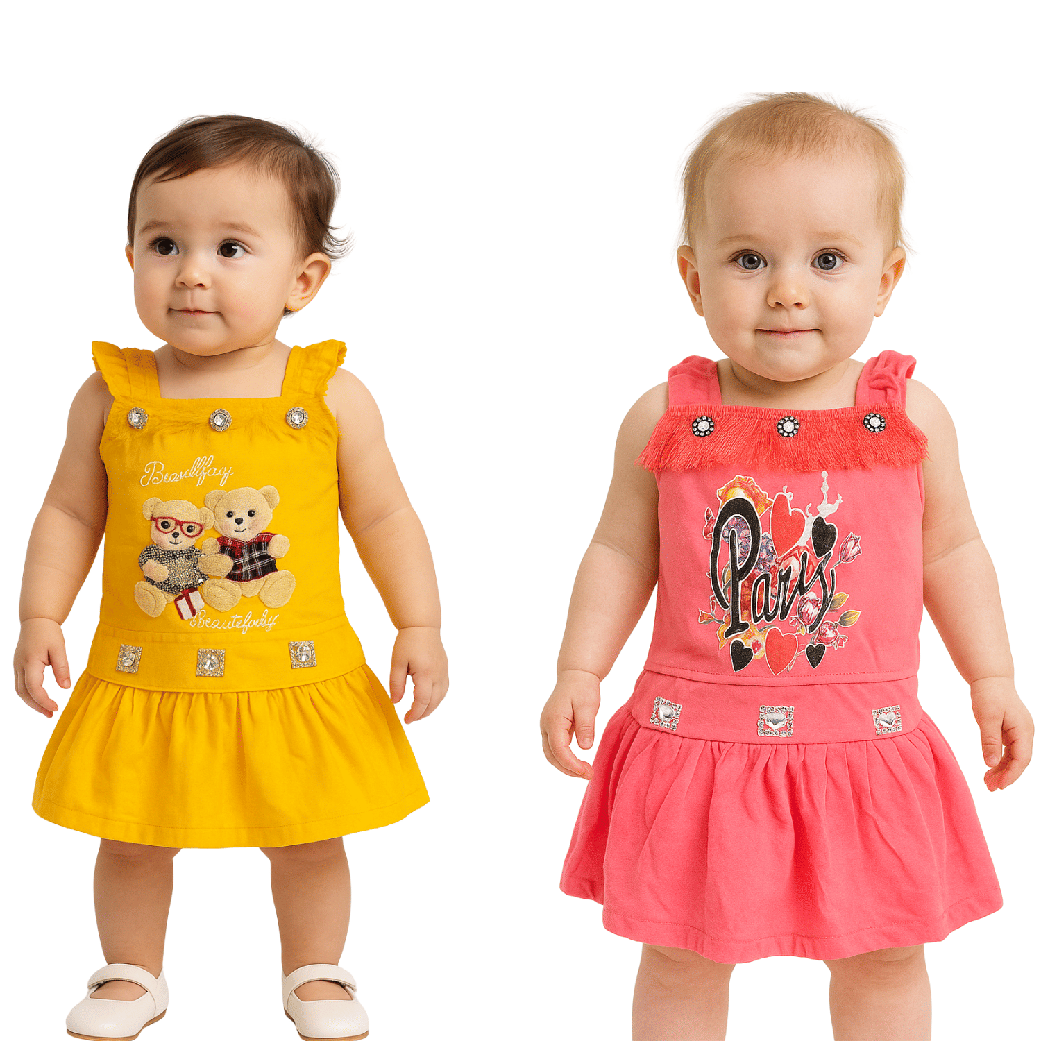     			maddock corp Crepe Dress For Baby Girls ( Pack of 2 , Multicolor )
