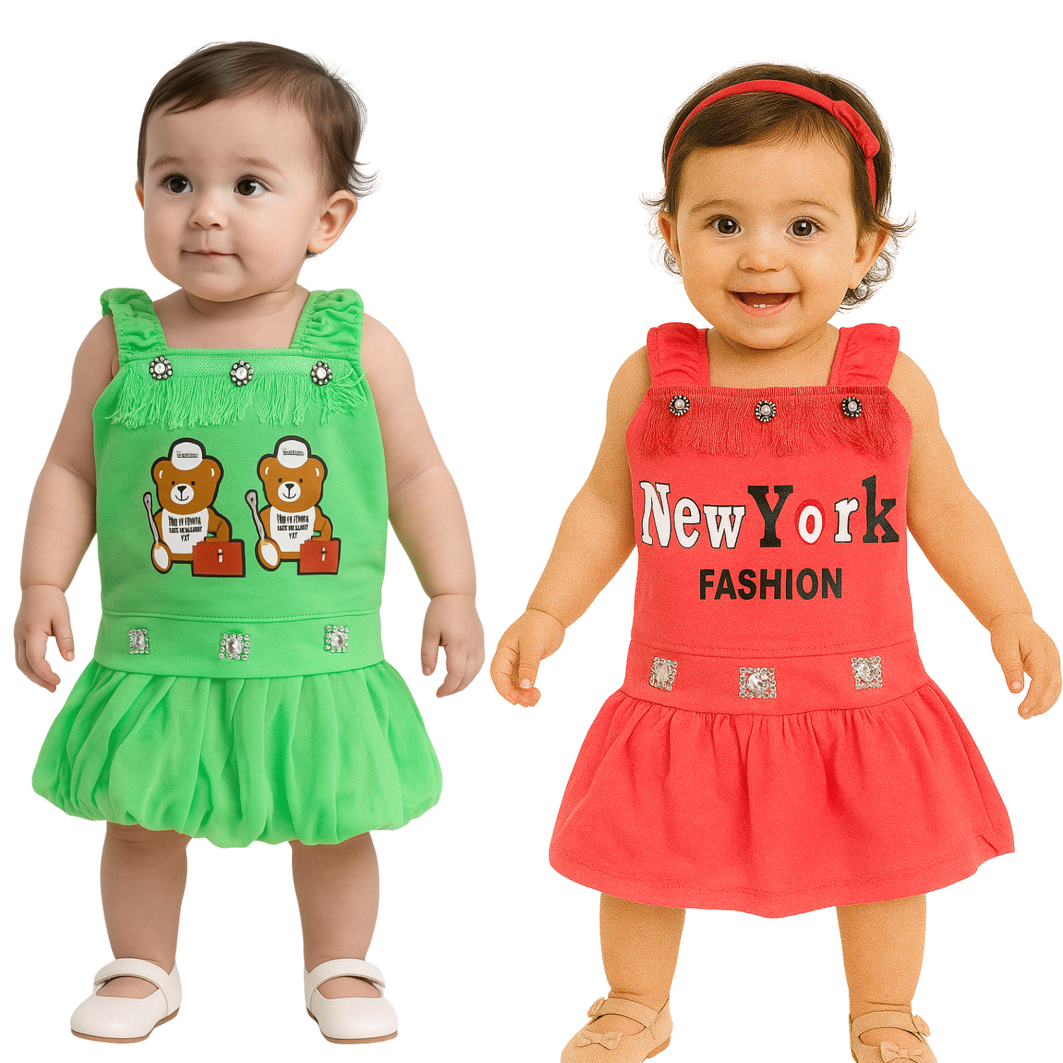     			maddock corp Crepe Dress For Baby Girls ( Pack of 2 , Multicolor )
