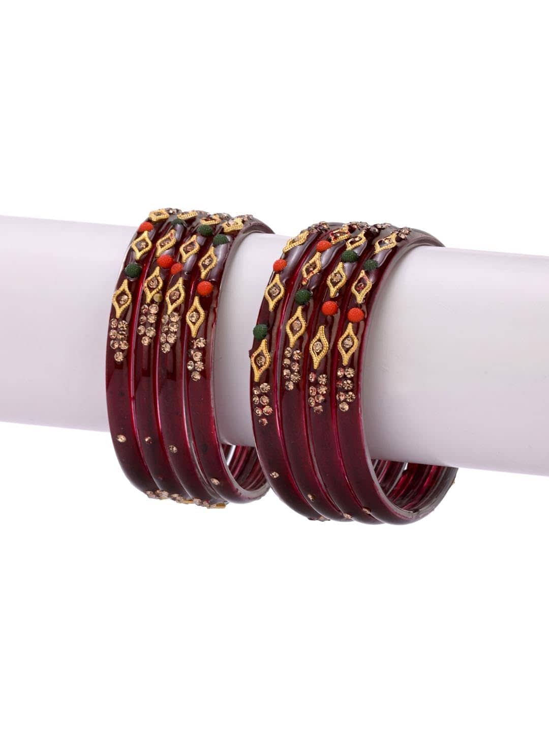 AFAST Maroon Kada Set ( Pack of 8 ) - Bangles & Bracelets | Buy online on ZillyBuy