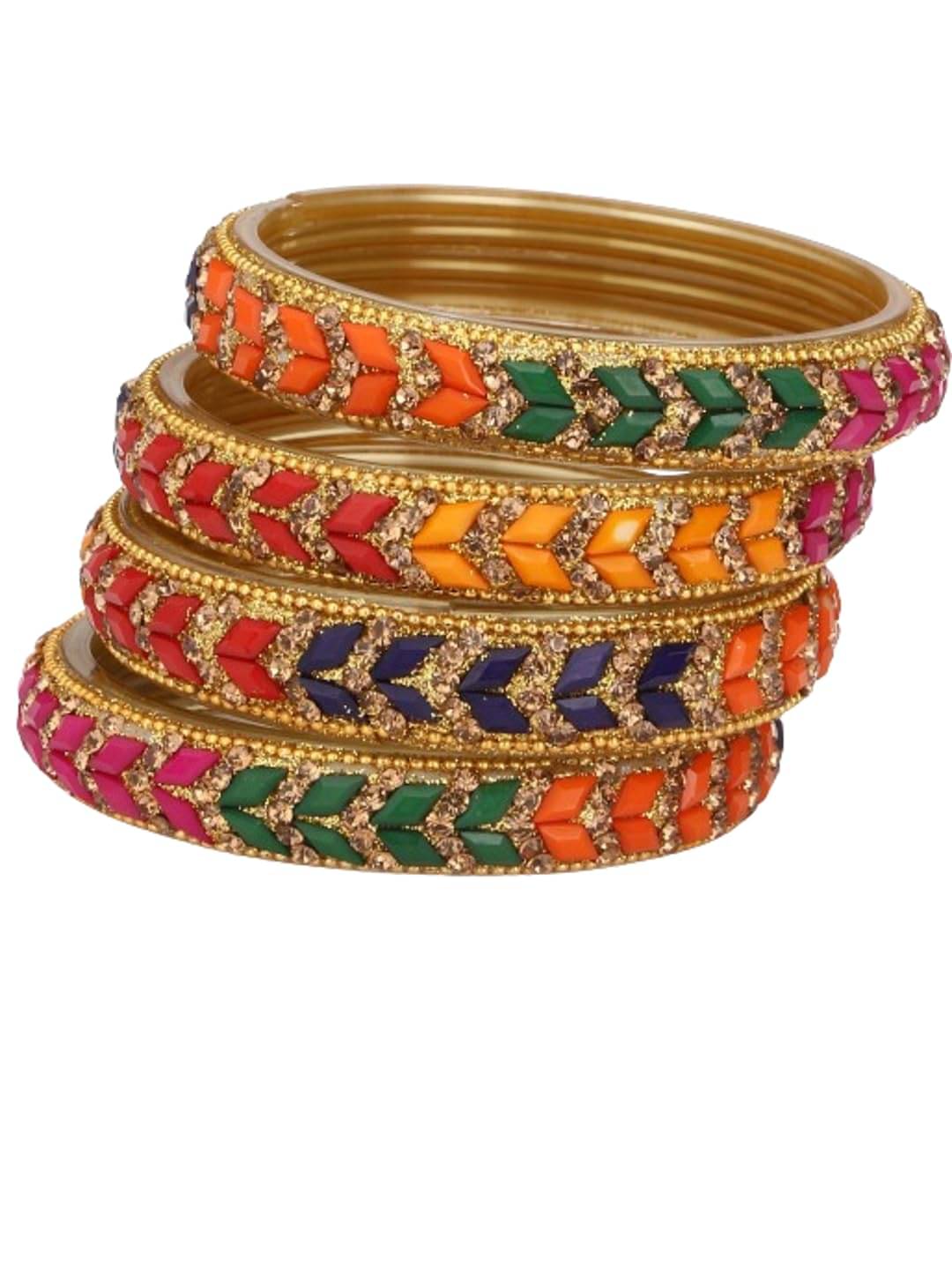     			AFAST Multicolor Bangle Set ( Pack of 4 )