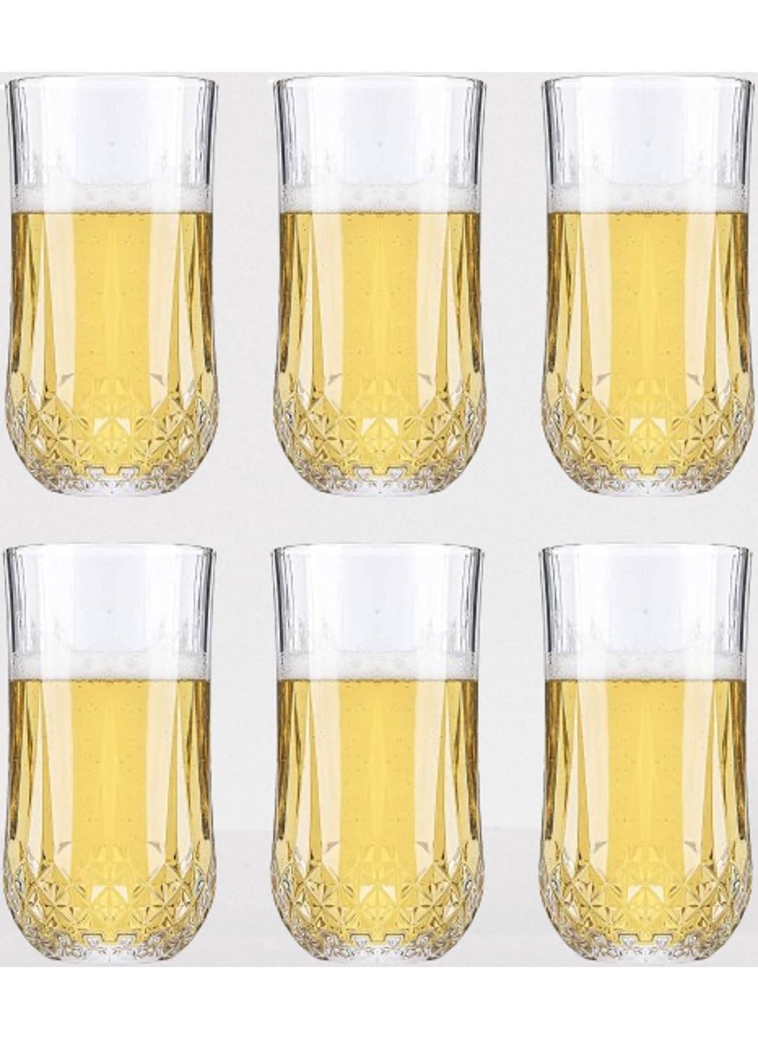     			AFAST Multipurpose Drink Glass Printed Glasses 200 ml ( Pack of 6 ) Transparent