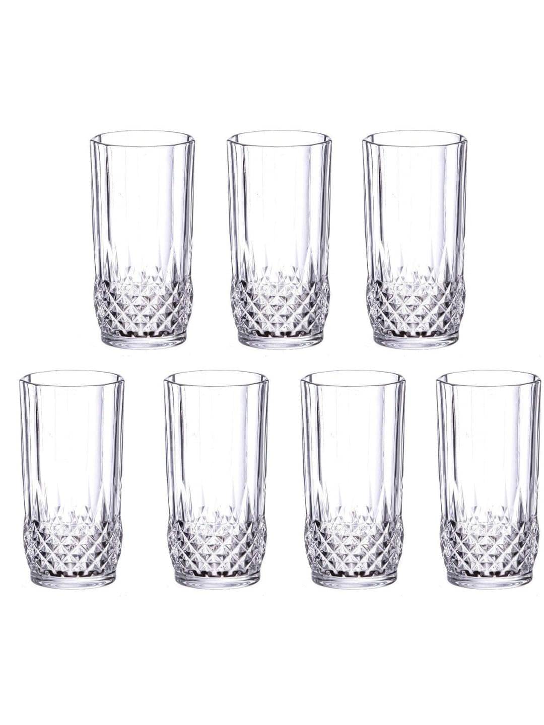     			AFAST Multipurpose Drink Glass Printed Glasses 200 ml ( Pack of 7 ) Transparent