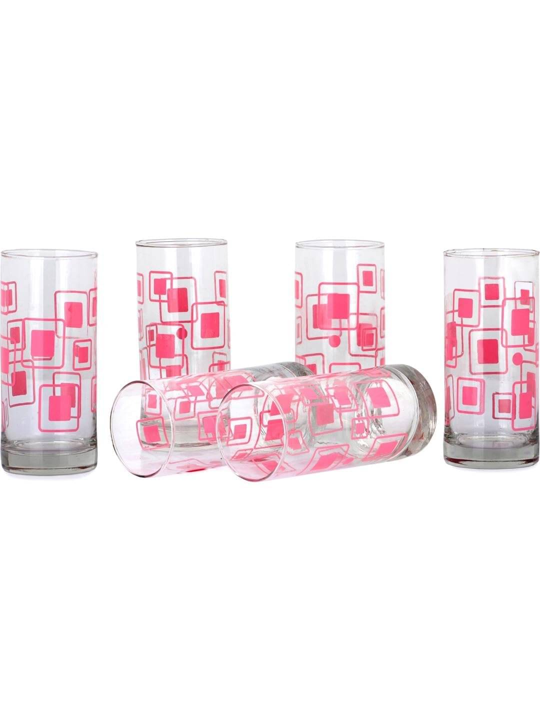     			AFAST Multipurpose Drink Glass Printed Glasses 300 ml ( Pack of 6 ) Transparent
