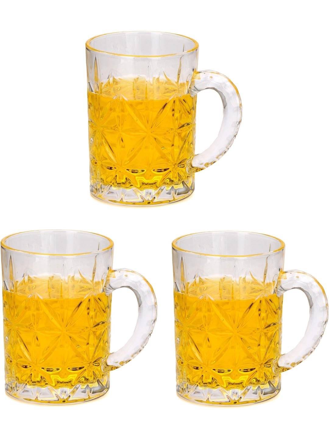     			AFAST Multipurpose Drink Glass Printed Glasses 450 ml ( Pack of 3 ) Transparent