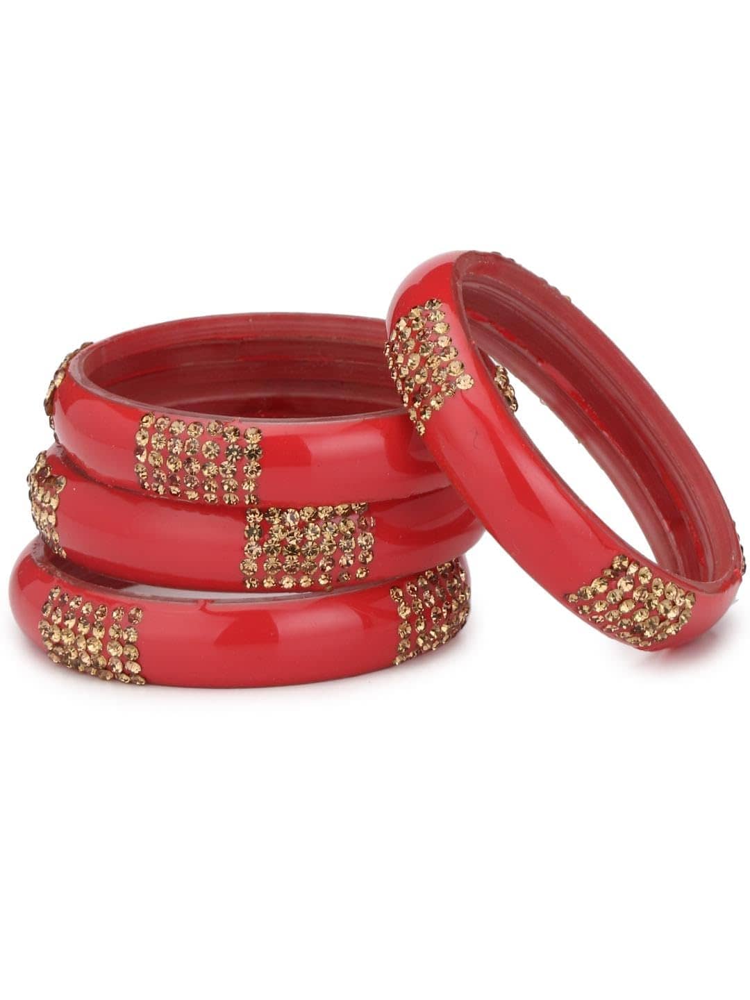 AFAST Red Bangle Set ( Pack of 4 ) - Bangles & Bracelets | Buy online on ZillyBuy