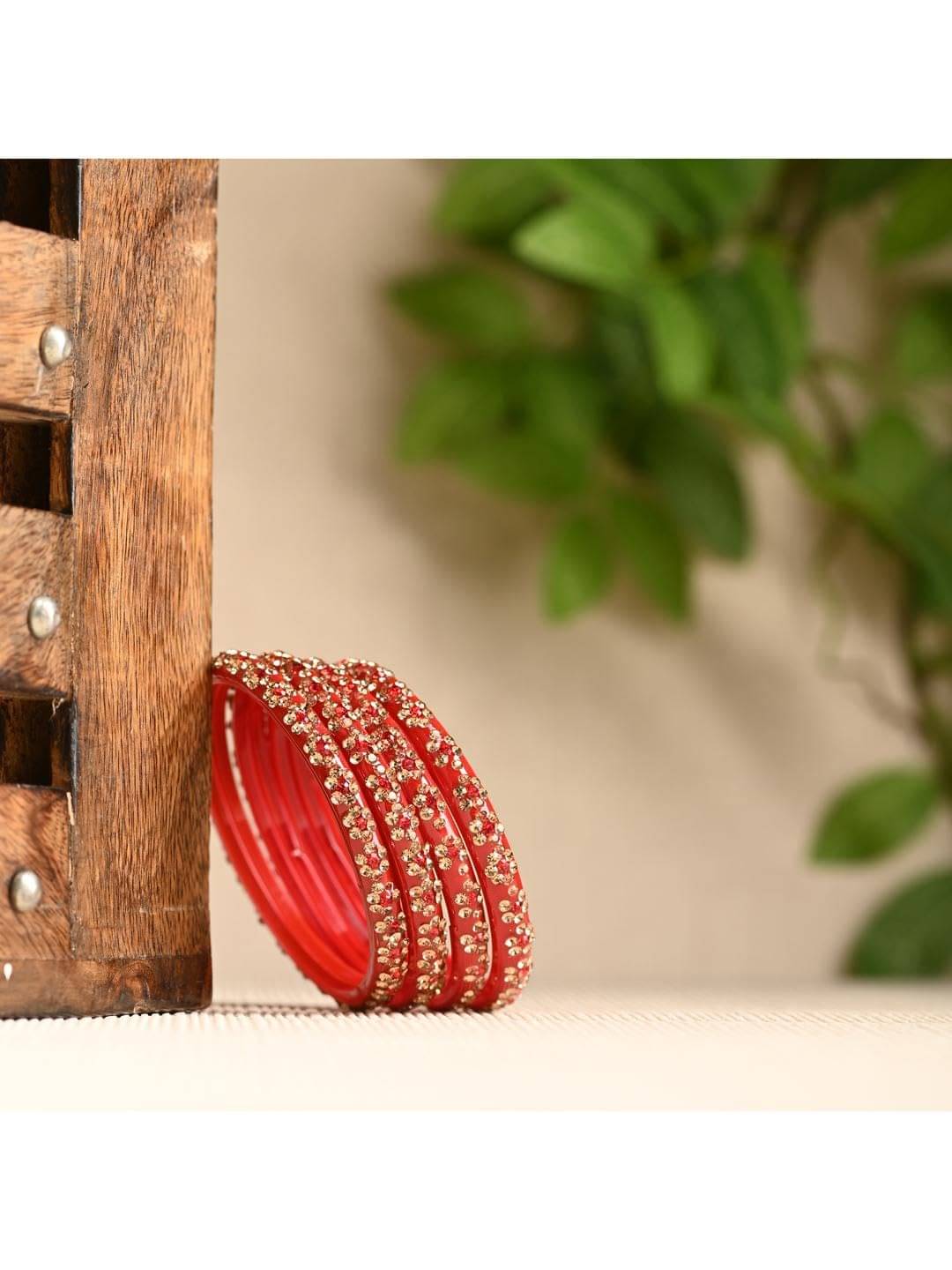     			AFAST Red Bangle Set ( Pack of 4 )