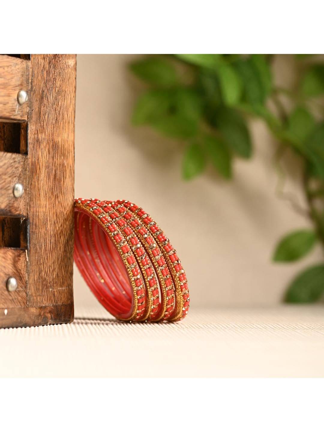     			AFAST Red Bangle Set ( Pack of 4 )