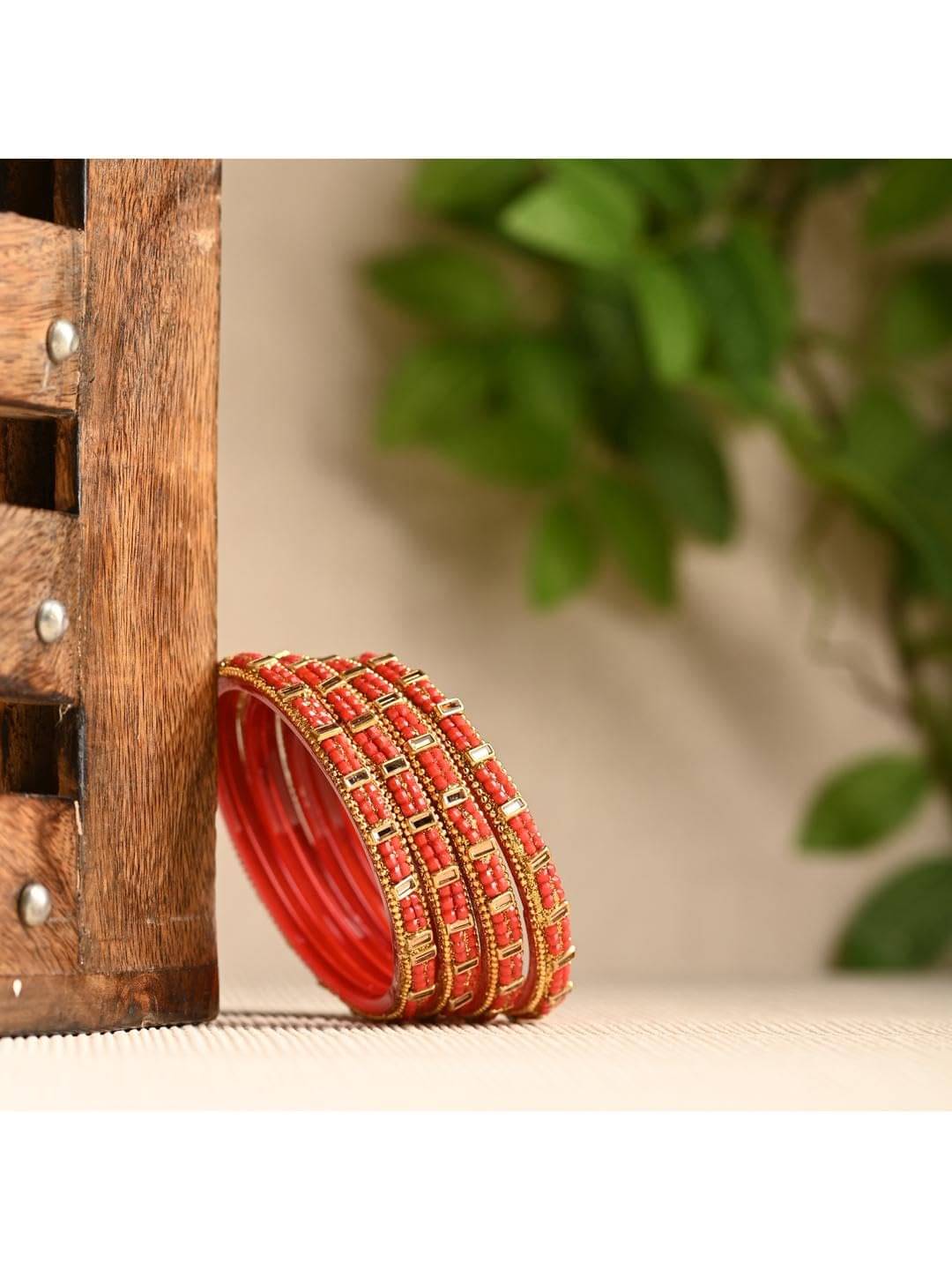     			AFAST Red Bangle Set ( Pack of 4 )