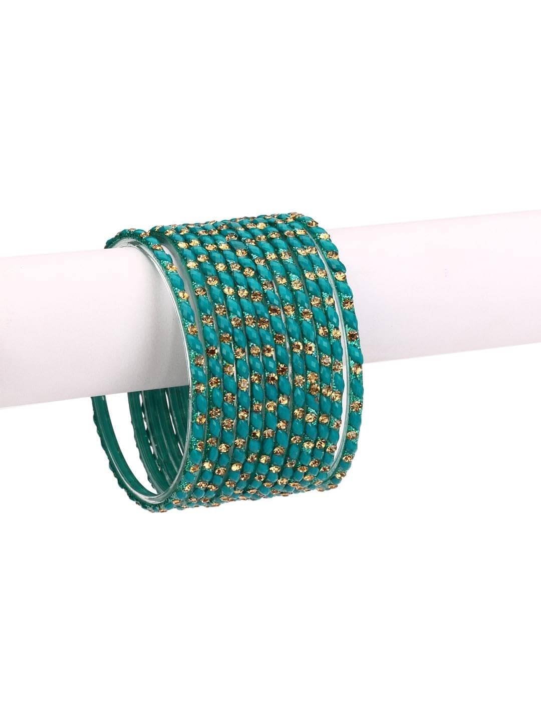     			AFAST Turquoise Bangle Set ( Pack of 12 )