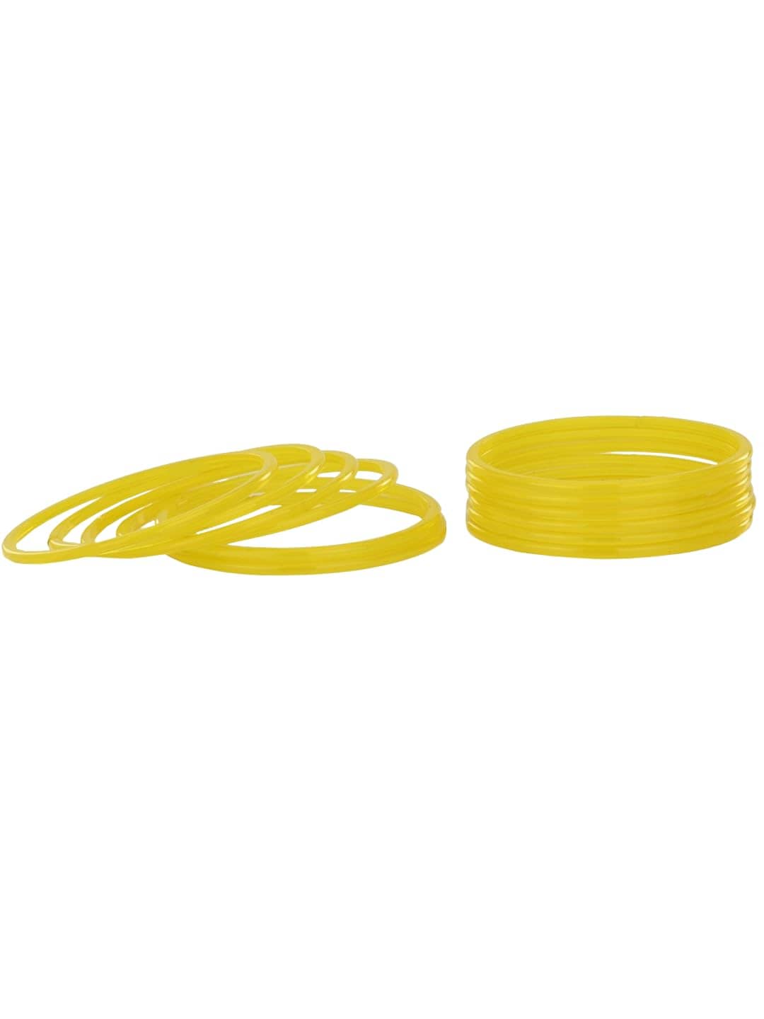 AFST Yellow Bangle Set ( Pack of 12 ) - Bangles & Bracelets | Buy online on ZillyBuy