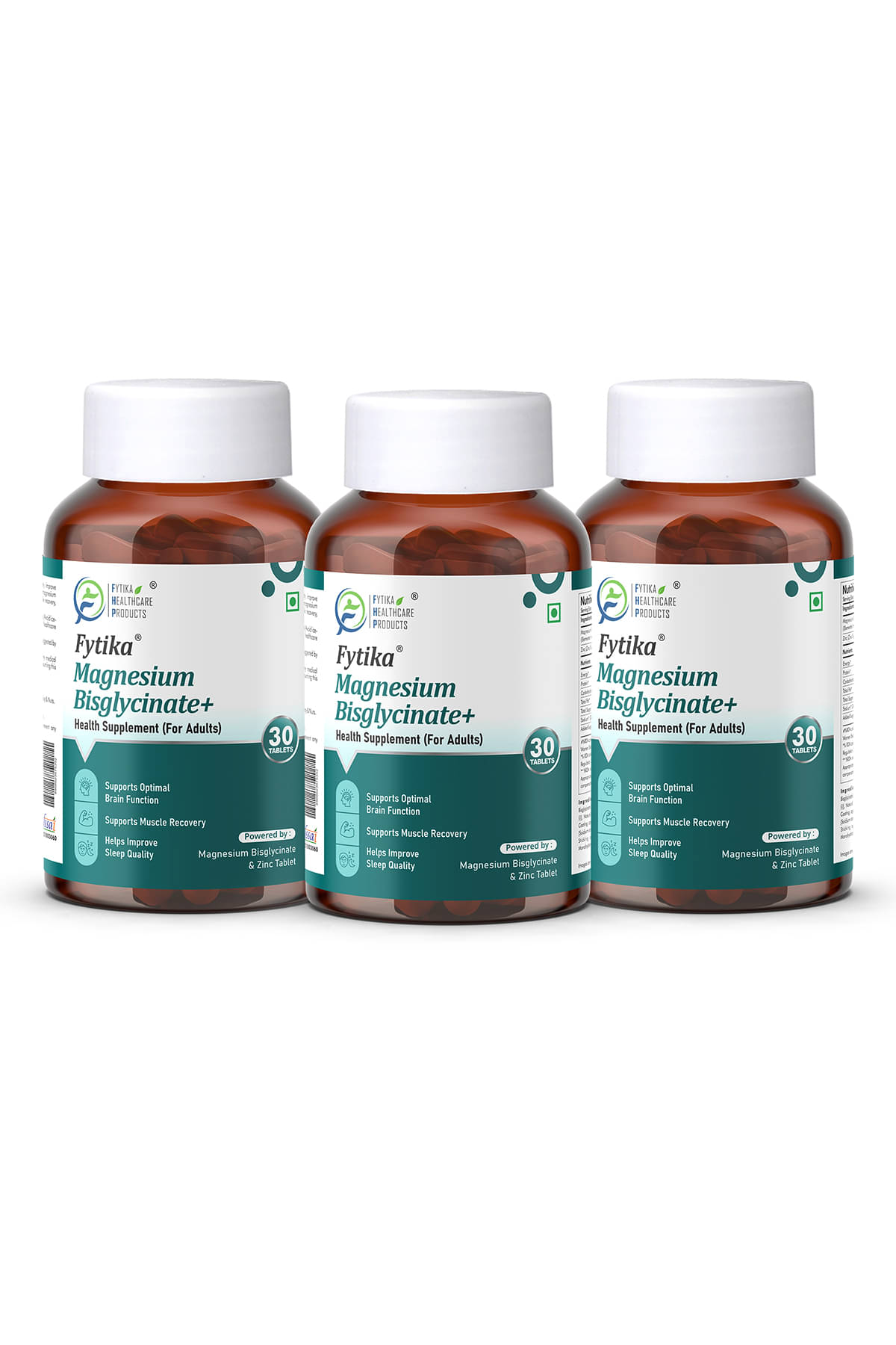 FYTIKA Fytika Magnesium Bisglycinate + | For Men & Women | 30 Tablets Each 3 gm Minerals Tablets Pack of 3 FYTIKA Fytika Magnesium Bisglycinate + | For Men & Women | 30 Tablets Each 3 gm Minerals Tablets Pack of 3