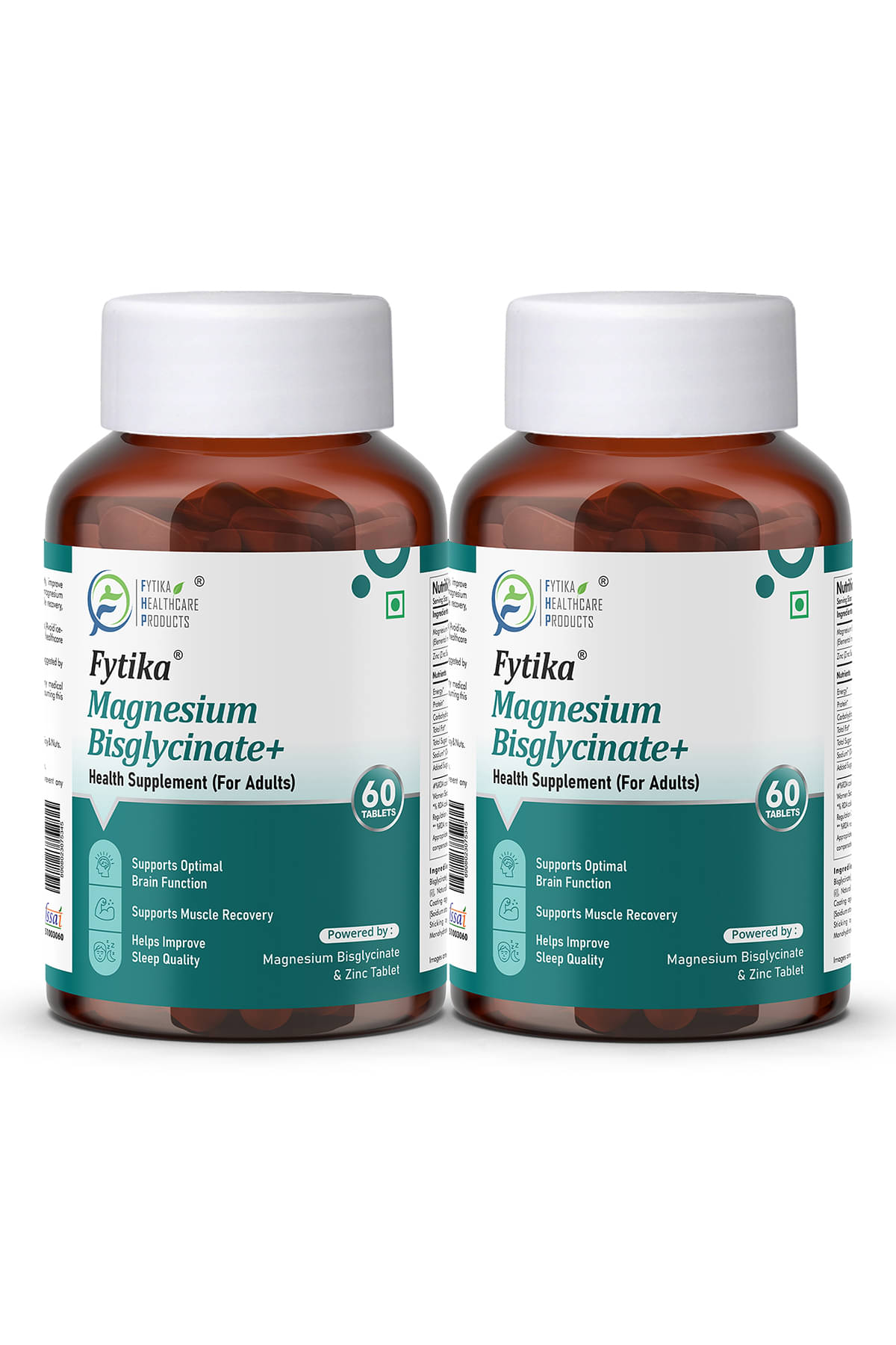     			FYTIKA Fytika Magnesium Bisglycinate + | For Men & Women | 60 Tablets Each 2 gm Minerals Tablets Pack of 2